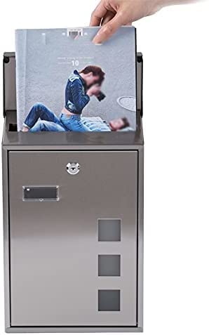 Stainless Steel Lockable Mailbox with Key - Waterproof Wall Mounted Letter Box for Garden, House & Post - Perfect for Outdoor, Patio, and Front Yard Use