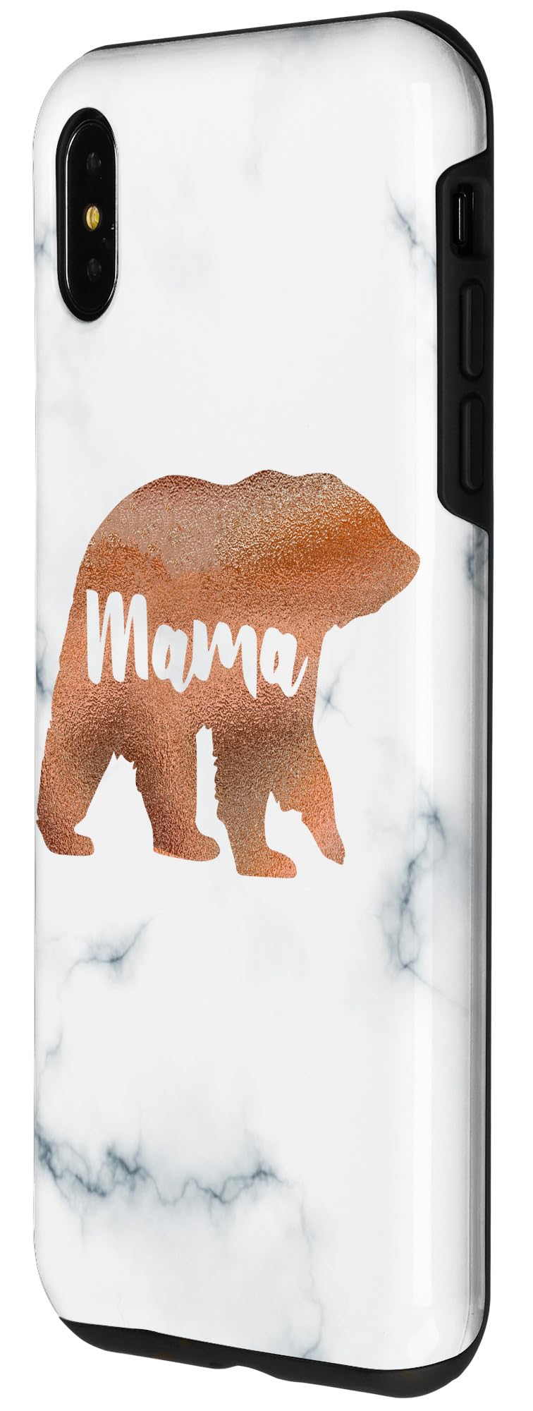 iPhone XS Max Case - Rose Gold Mama Bear Design, Black & White Protective Cover for Women & Girls | Perfect for Daily Use, Travel & Gifting