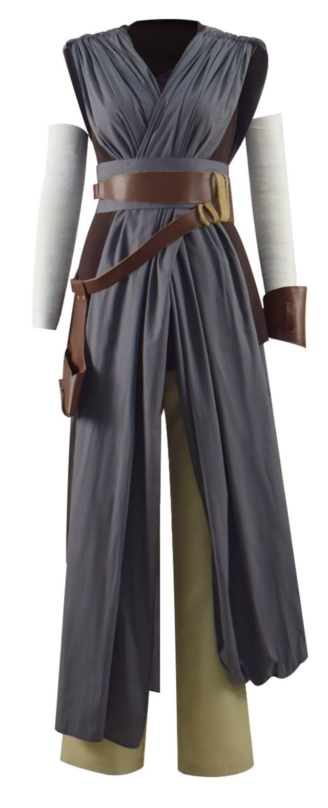 Women's Rey Costume Adult Halloween Deluxe Cosplay Outfit - Star Wars Warrior Battle Suit Full Set for Cosplay, Halloween Party & Comic Con