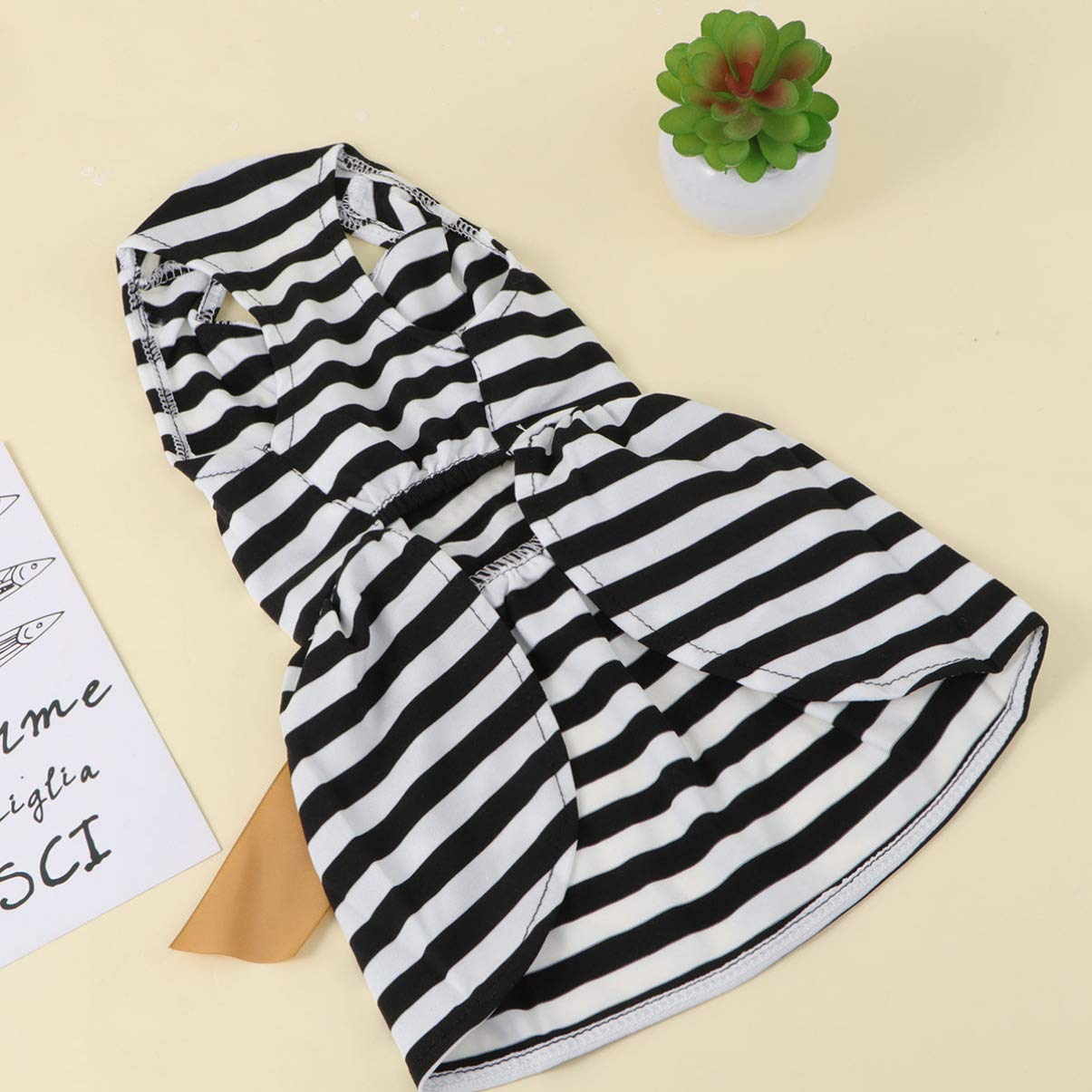 Balacoo Striped Dog Pajamas & Tutu Skirt Set - Christmas & Summer Pet Outfits with Bow Tie for Puppies | Perfect for Holidays, Parties & Photo Shoots
