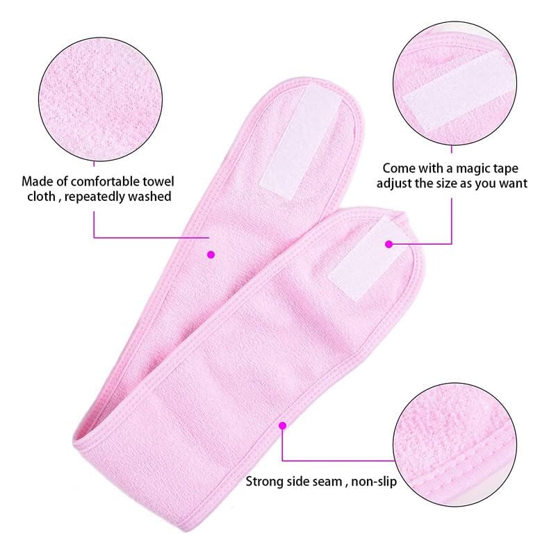 ZAUKY 2PC Soft Spa Headbands for Facial Care, Makeup & Skincare - Includes 1PC Bleach Brush (Combo Pack) - Perfect for Salon, Spa & Home Beauty Routines
