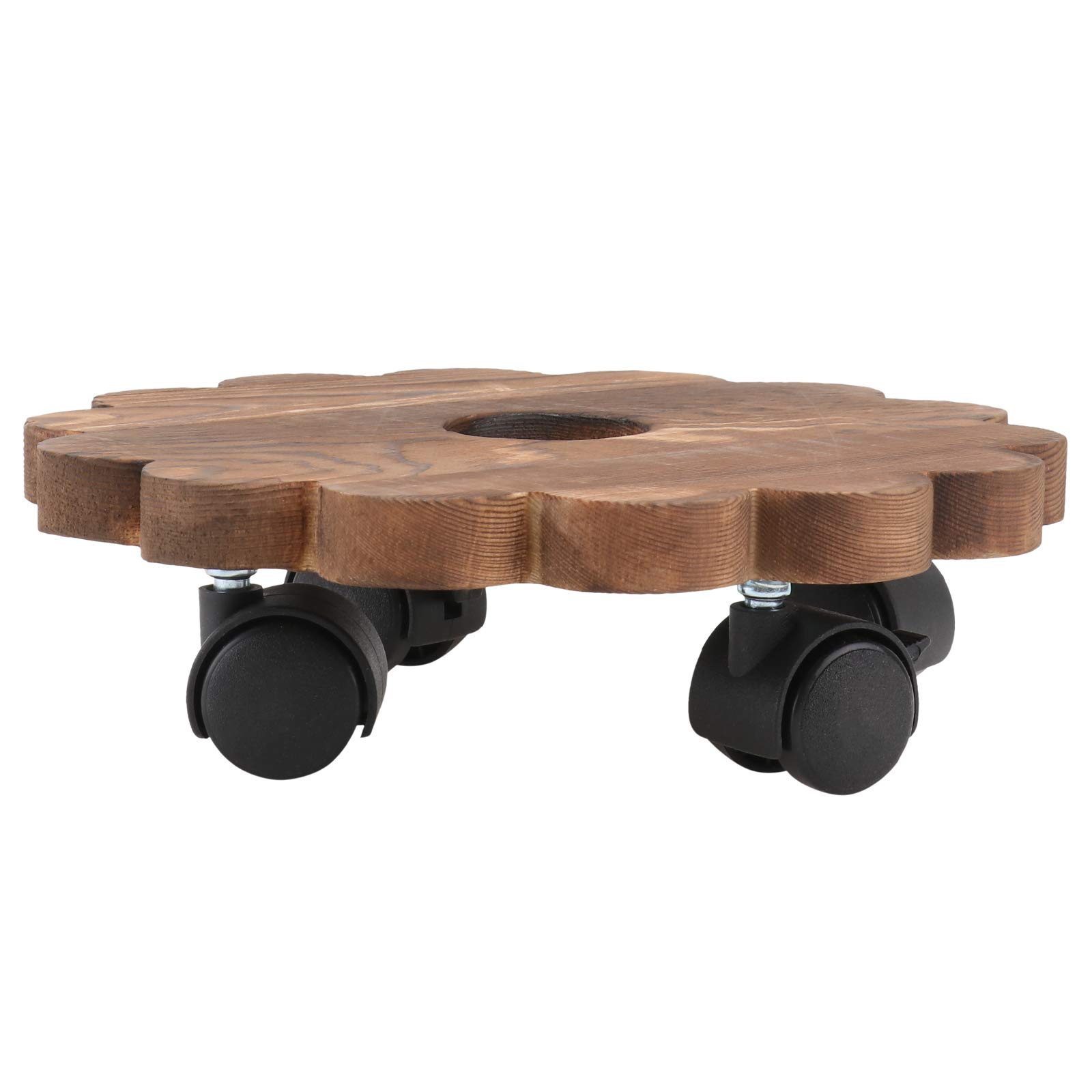 DOITOOL Light Brown Rolling Planter Stand - Indoor Outdoor Flower Pot with Wheels, 1pc Mobile Plant Tray for Easy Moving - Perfect for Patio, Garden, and Home Decor