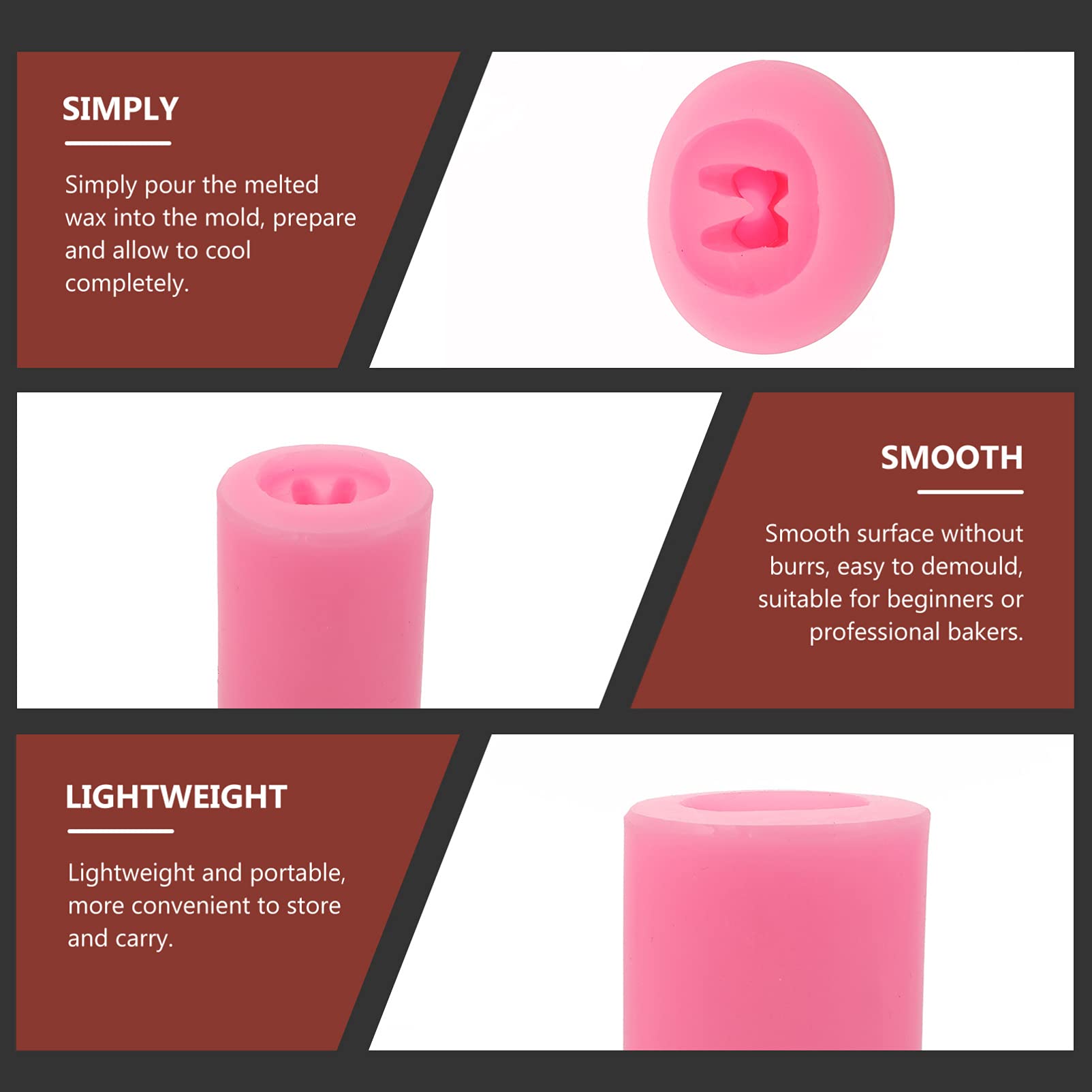 EXCEART 2-Pack Silicone Mold Set for Chocolate, Candles, Resin Art, Soap & Sugar Craft - DIY Wedding, Home Decor & Party Favors - Perfect for Baking, Candle Making & Crafting Projects