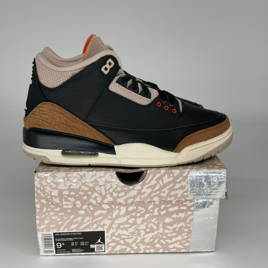 AIR JORDAN 3 Desert Elephant Men's Basketball Shoes Size 9.5 - Retro Style Sneakers for Casual Wear & Street Fashion (CT8532-008)