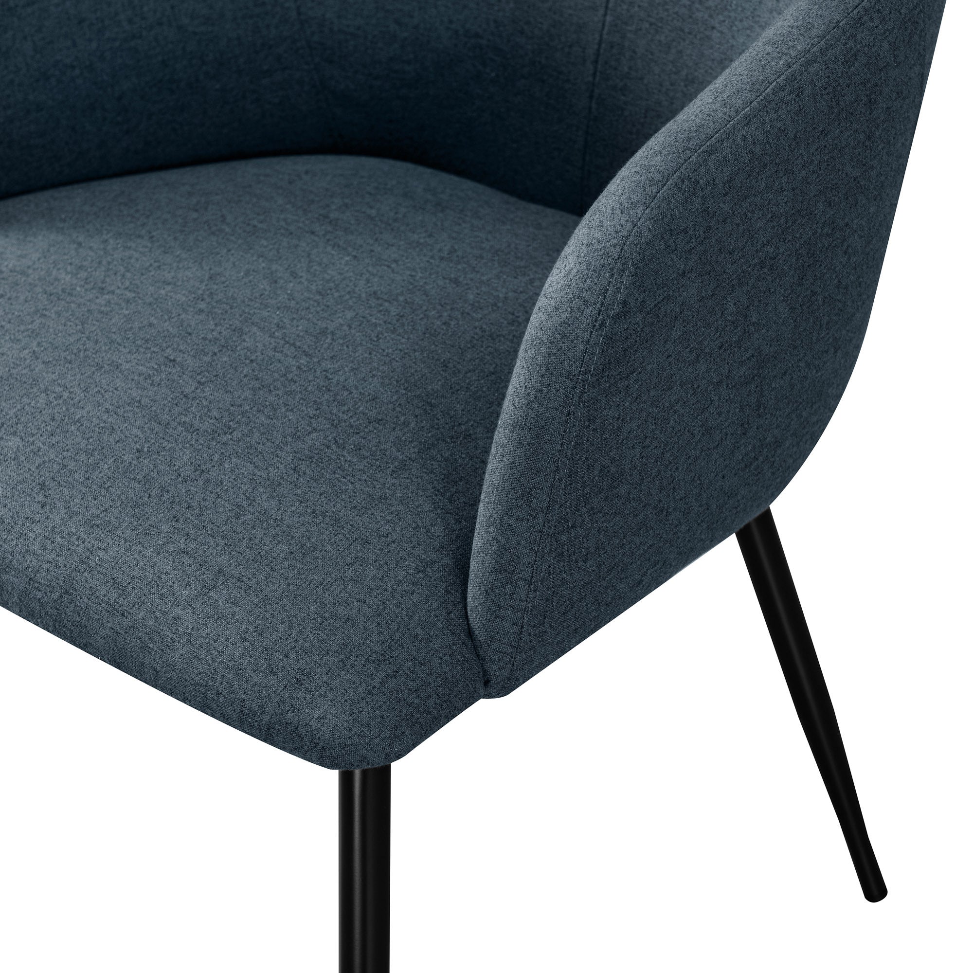 Modern Upholstered Woven Fabric Dining Chairs - Indigo Blue | Comfortable Kitchen & Dining Room Seating for Home, Restaurant & Office Use