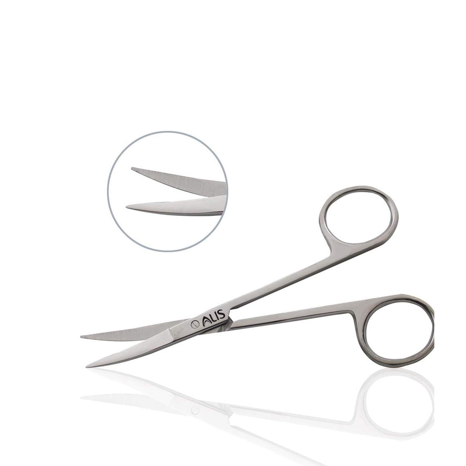 Professional Curved Nose & Eyebrow Scissors for Men - Precision Grooming Tool for Beard, Mustache & Facial Hair Trimming - Stainless Steel Blade - Perfect for Home & Salon Use