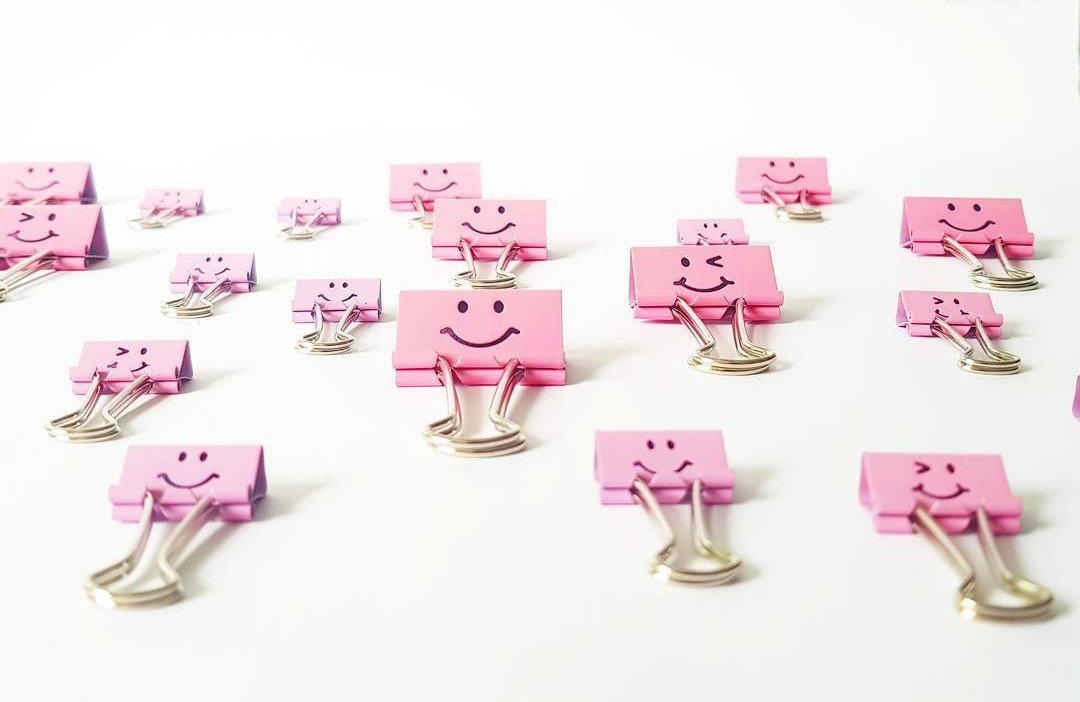 Rapesco 32mm Emoji Binder Clips - Pack of 20, Candy Pink (1352) - Perfect for Office, School & Home Organization