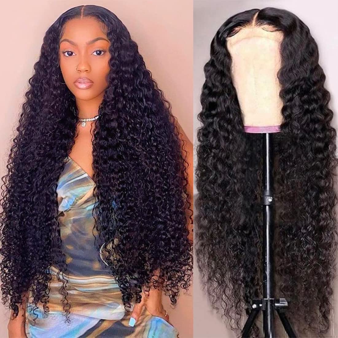 250% Density 13x4 Deep Wave Lace Front Human Hair Wig - Brazilian Virgin Hair Glueless Pre-Plucked with Baby Hair for Black Women | Perfect for Daily Wear, Parties & Special Occasions