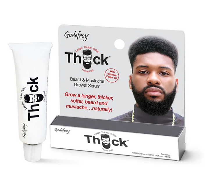 Godefroy Thick Beard and Mustache Growth Serum for Men - Natural Hair Growth Booster & Thickening Treatment - Perfect for Daily Use & Styling