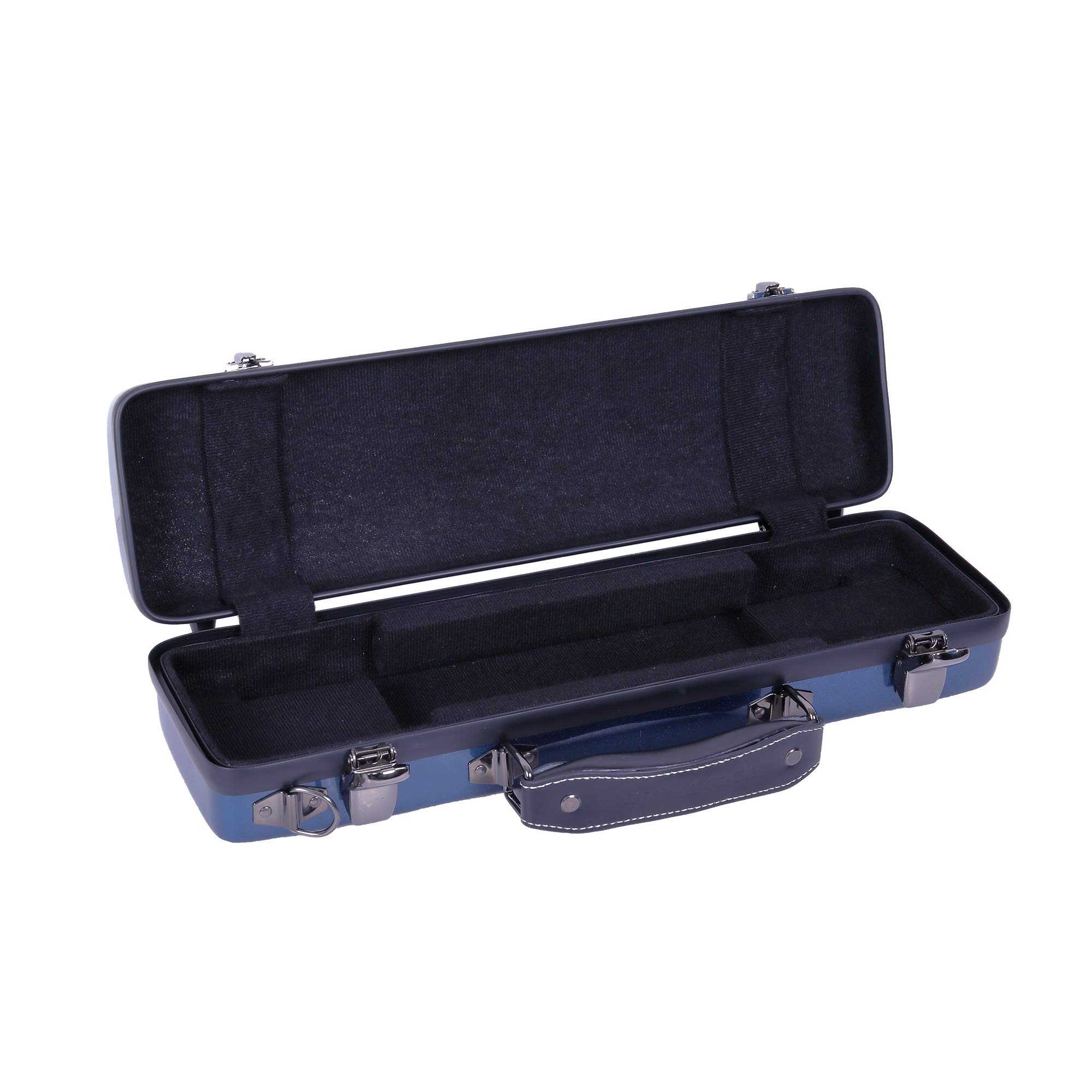 Premium Crossrock CRF1000FLBL Fiberglass Flute Case - Durable Hardshell Protection with Adjustable Backpack Straps in Blue | Perfect for Music Students, Professional Performers & Traveling Musicians