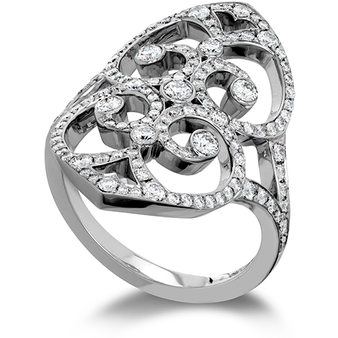 Hearts On Fire Copley Double Diamond Heart Ring for Women - Elegant Right Hand Jewelry for Valentine's Day, Anniversary & Special Occasions