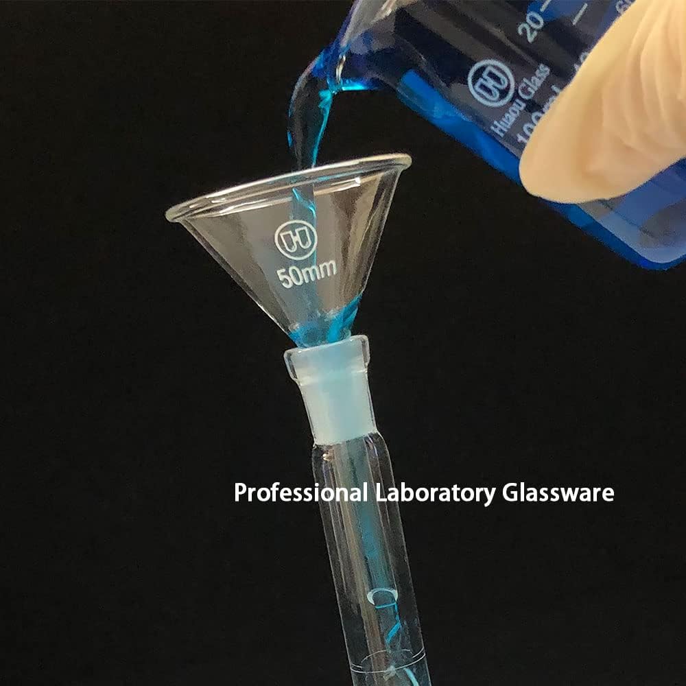 40mm Borosilicate Glass Funnel - 3.3 Inch Heat-Resistant Lab Funnel for Automotive Oil Change, Bottle Filling & DIY Chemistry Experiments | Perfect for Mechanics, Home Brewing & Science Projects