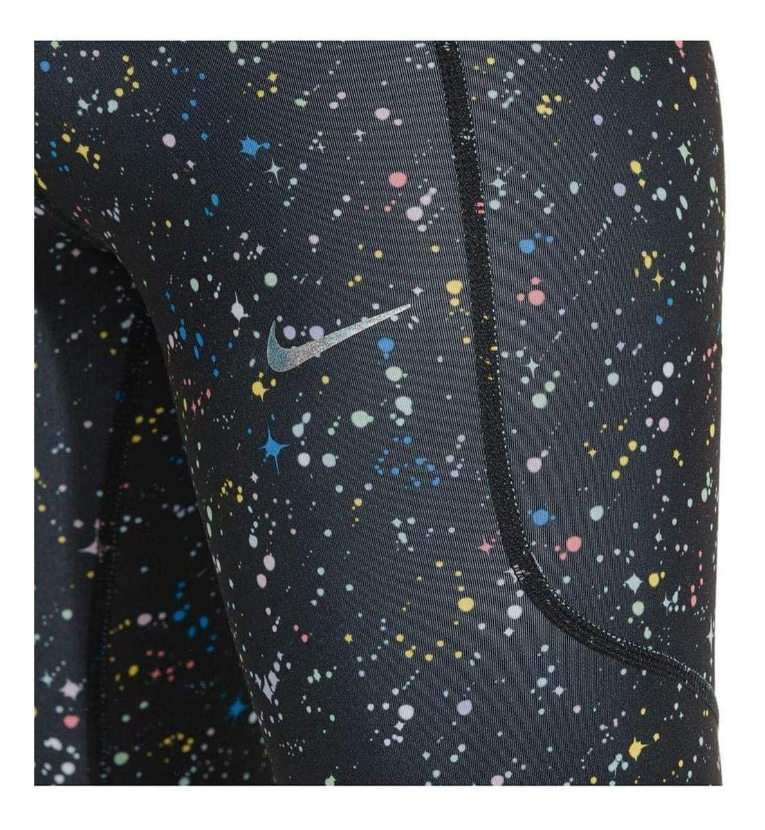 Nike Kids Girls Pro Warm Printed Tights - Black/Pink Gaze - Little Kids & Big Kids (Size 14) - Soft & Comfortable for Dance, Gymnastics, and Winter Sports