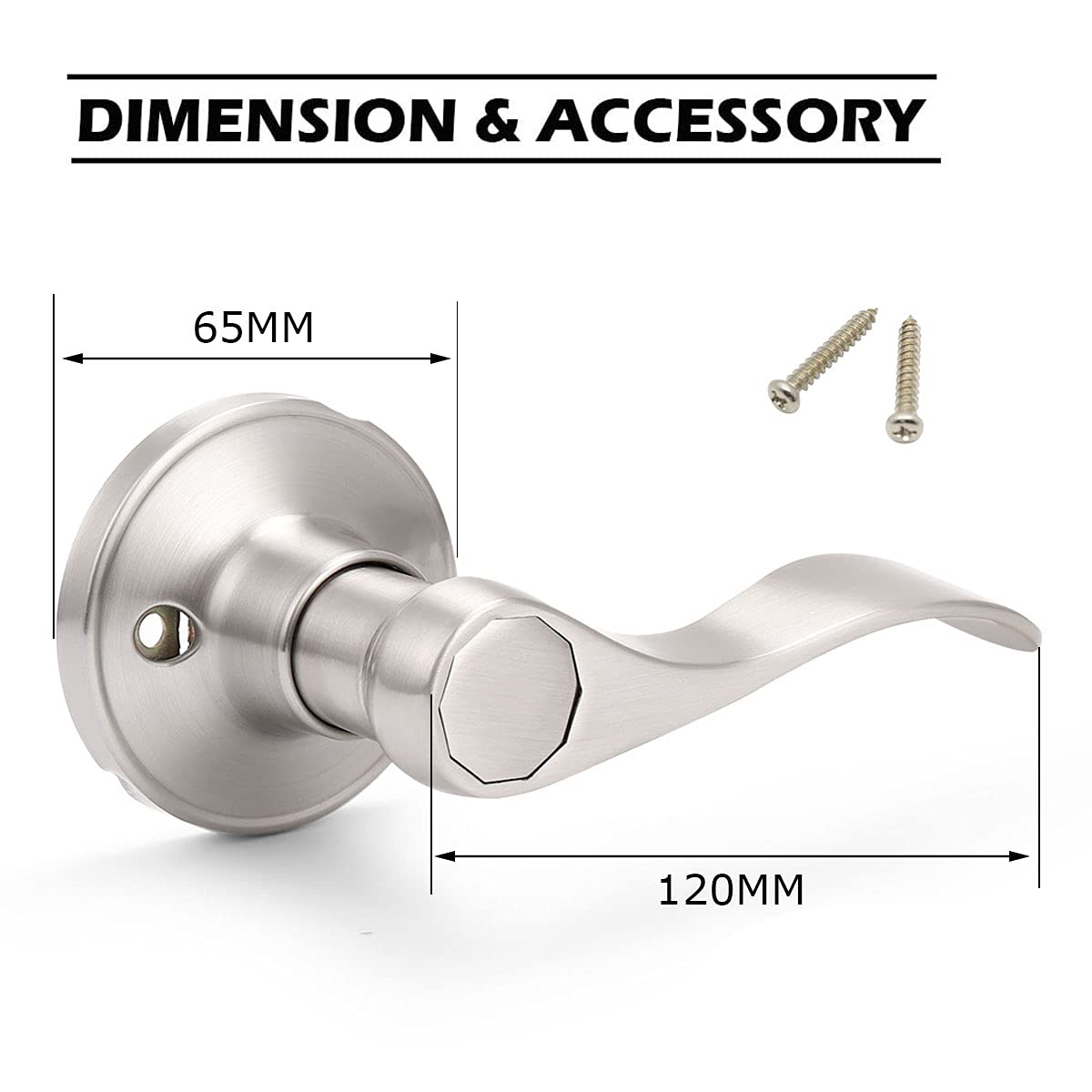 Gobrico 20 Pack Satin Nickel Wave Dummy Door Levers - Non-Turning Interior Door Handles (10 Left & 10 Right Handed) for Bedroom, Closet, Pantry & Cabinet Doors - Rust-Resistant Decorative Hardware