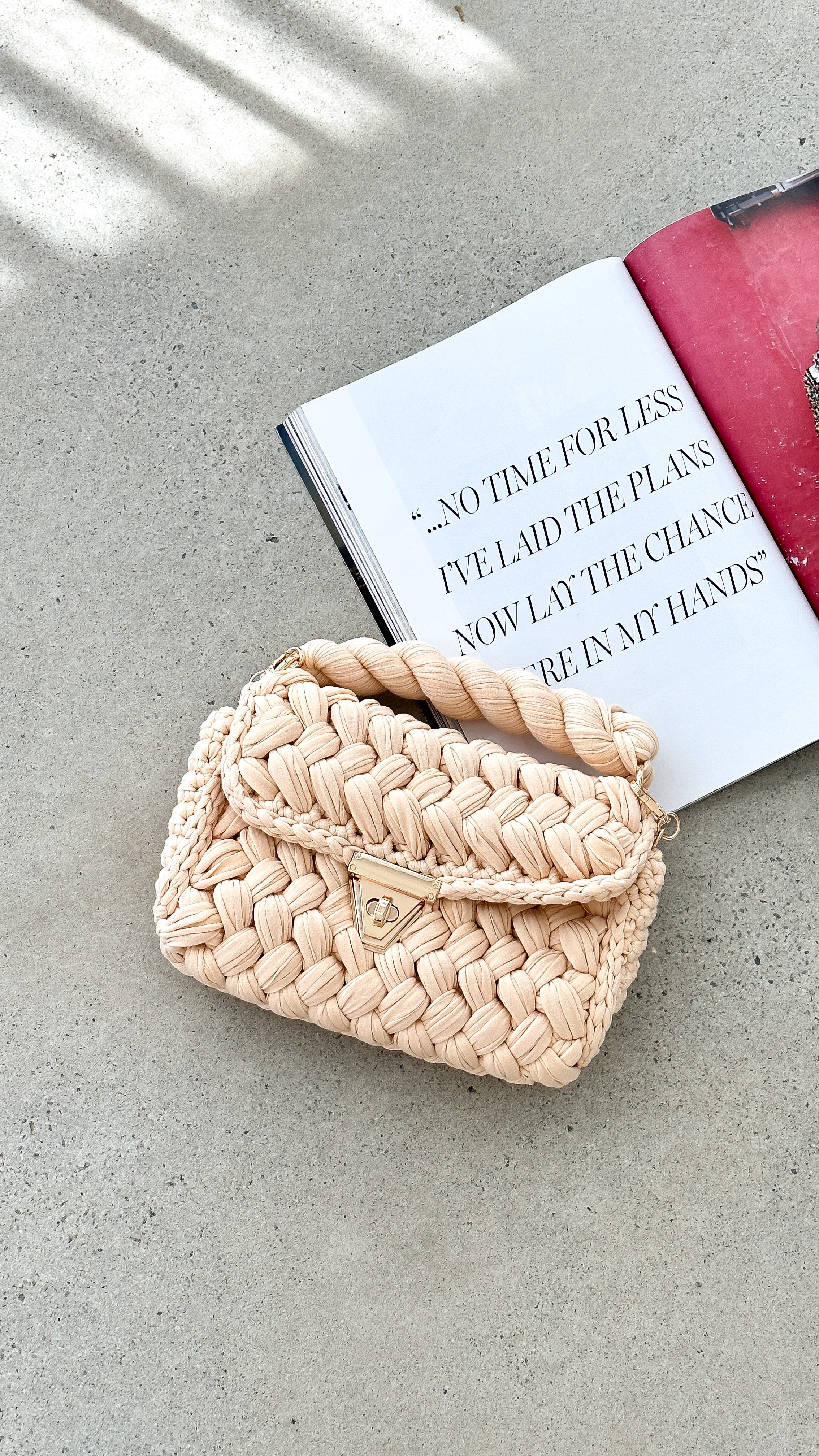 Annabel Chunky Plaited Handbag for Women - Stylish Cream Crossbody Purse with Adjustable Strap, Perfect for Work, Travel and Everyday Use