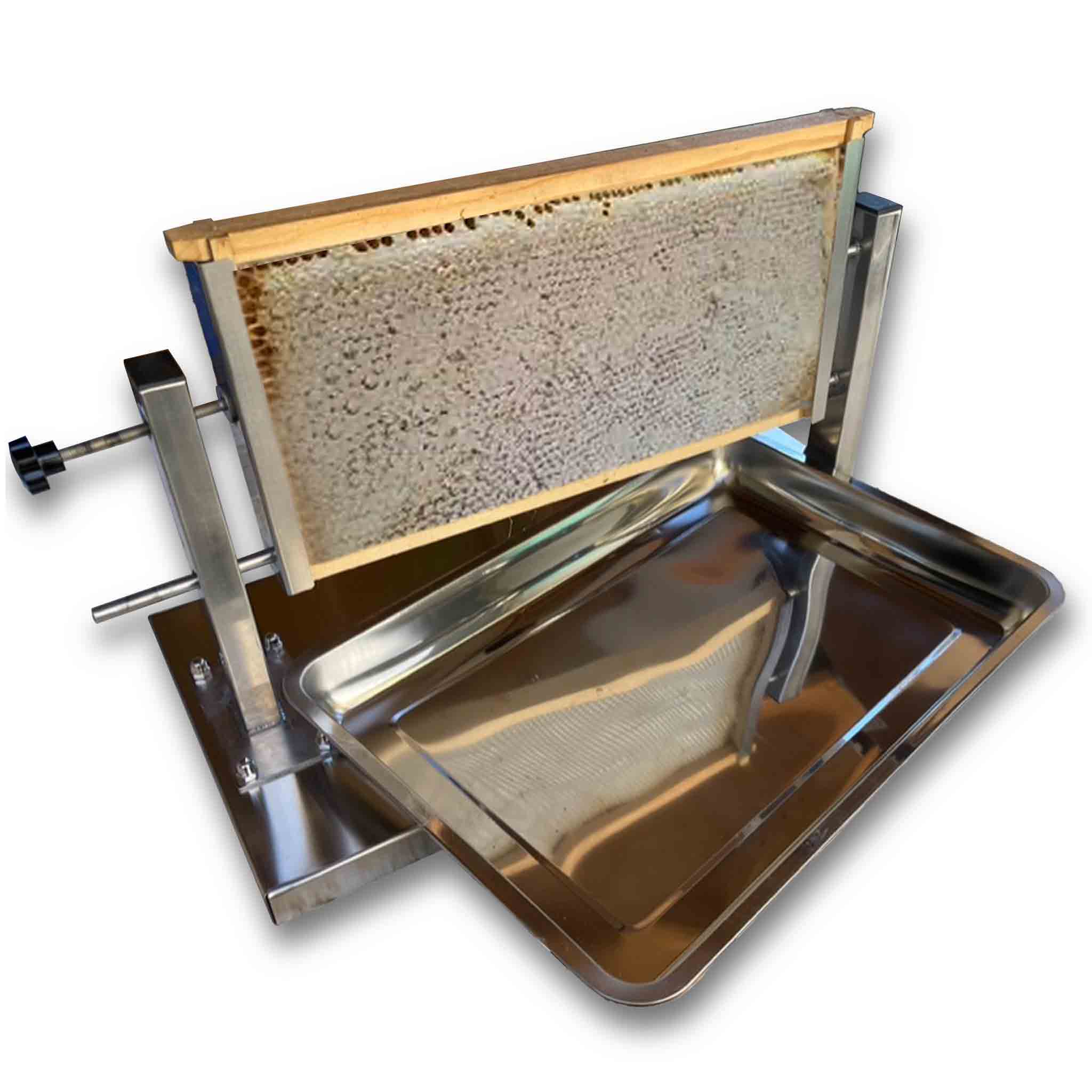 Premium Stainless Steel Honeycomb Display Stand with Drip Tray - Beekeeping Frame Holder for Restaurants, Cafes & Farmers Markets - Perfect for Showcasing Honeycomb in Commercial Kitchens & Retail Displays