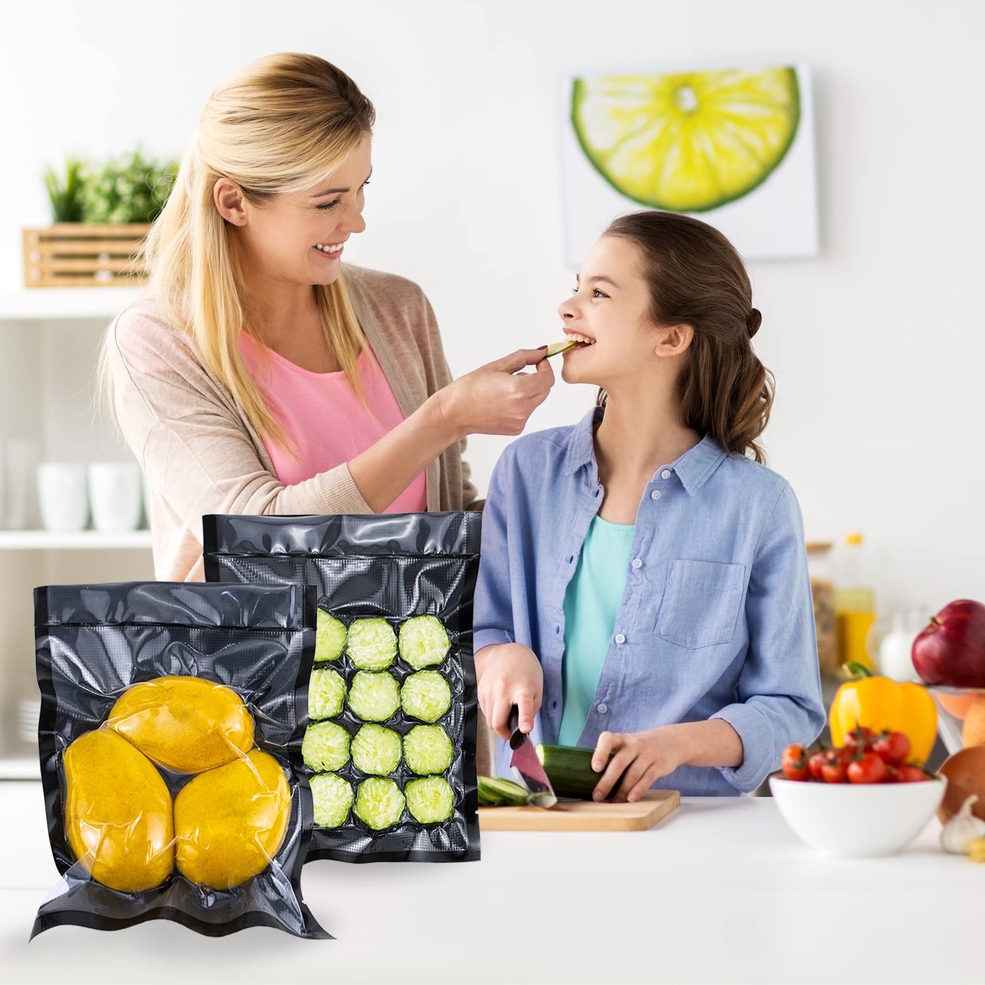 CANLENPK 4x6 Inch/10x15cm Vacuum Sealer Bags - 100 Pack Heavy Duty Food Storage Bags with Black Back & Clear Front | Airtight Seal for Meal Prep, Snacks, Fruits, Nuts | Freezer, Boil & Steam Safe | Perfect for Home Kitchen & Commercial Use