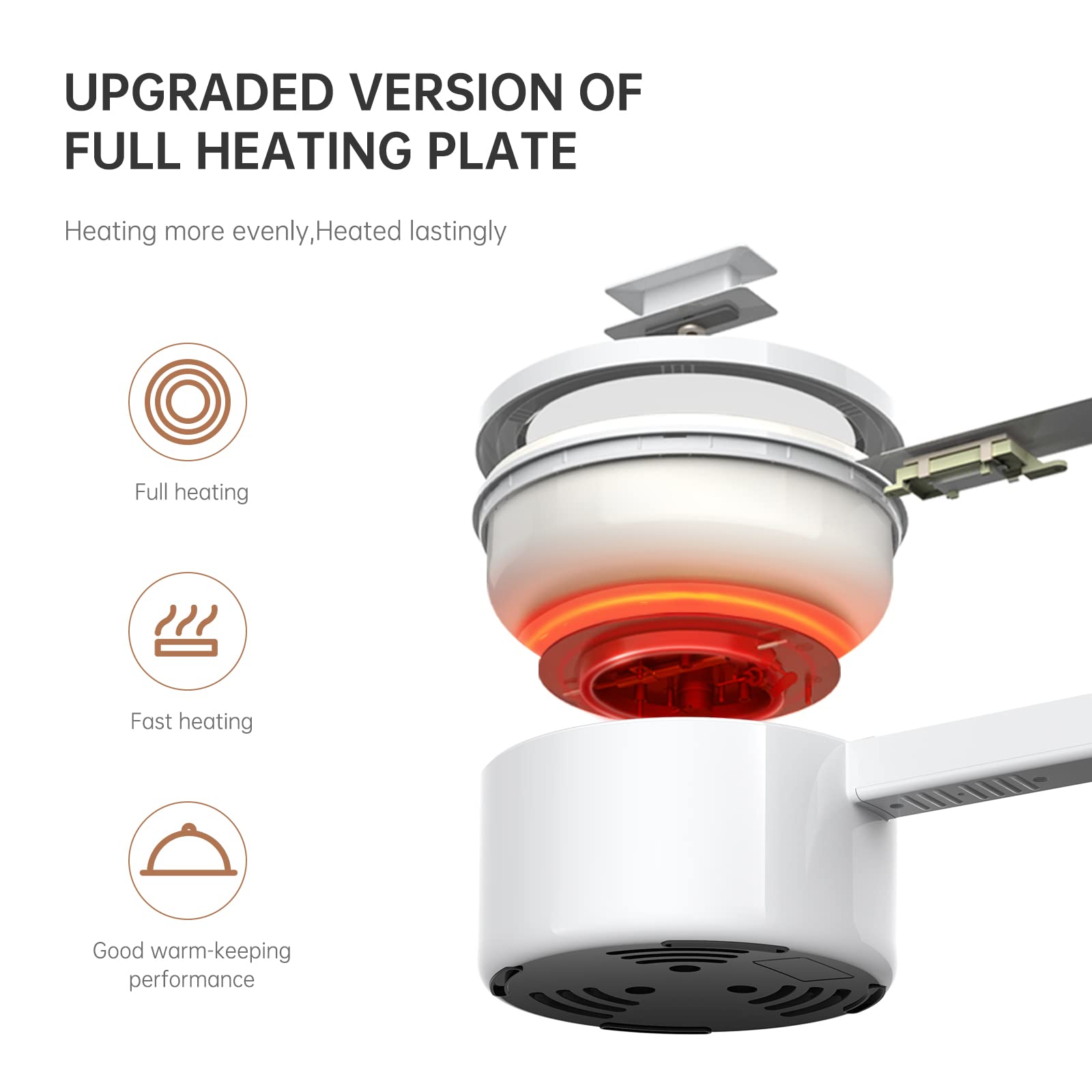 Electric Hot Pot with Steamer - 1.5L Ceramic Non-Stick Portable Multi-Cooker for Dorm, Office & Travel | Perfect for Hot Pot, Ramen, Pasta, Steak & More | Dual Power Fast Heating Mini Cooking Pot