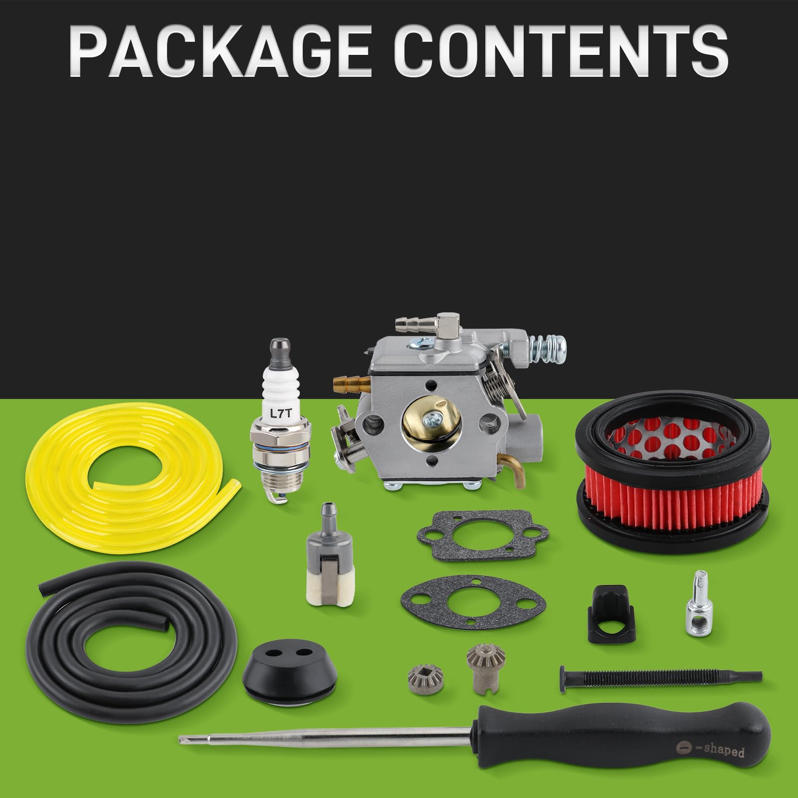 Walbro WT-985 Carburetor with Tune Up Kit A021001921 A021001920 - Compatible with Echo CS-370 CS-400 CS-400F & Shindaiwa 402s Chainsaws - Includes Gasket, Air Filter, Fuel Filter, Hose, Spark Plug & Screwdriver - Perfect for Chainsaw Maintenance & Repair