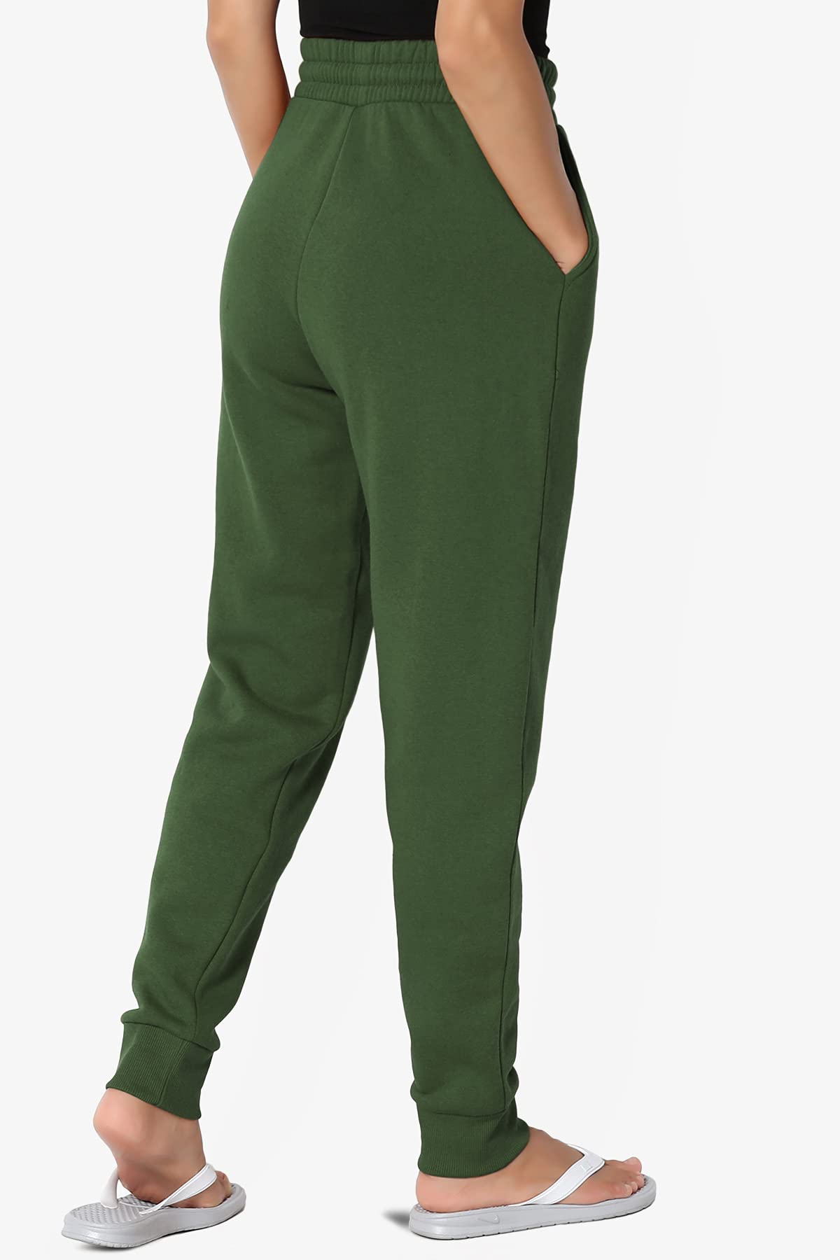 TheMogan Active Lounge Comfy Cotton Blend Drawstring Waist Jogger Sweat Pants for Women - Soft Casual Workout Yoga Pants with Pockets - Perfect for Running, Gym, Travel & Relaxing at Home