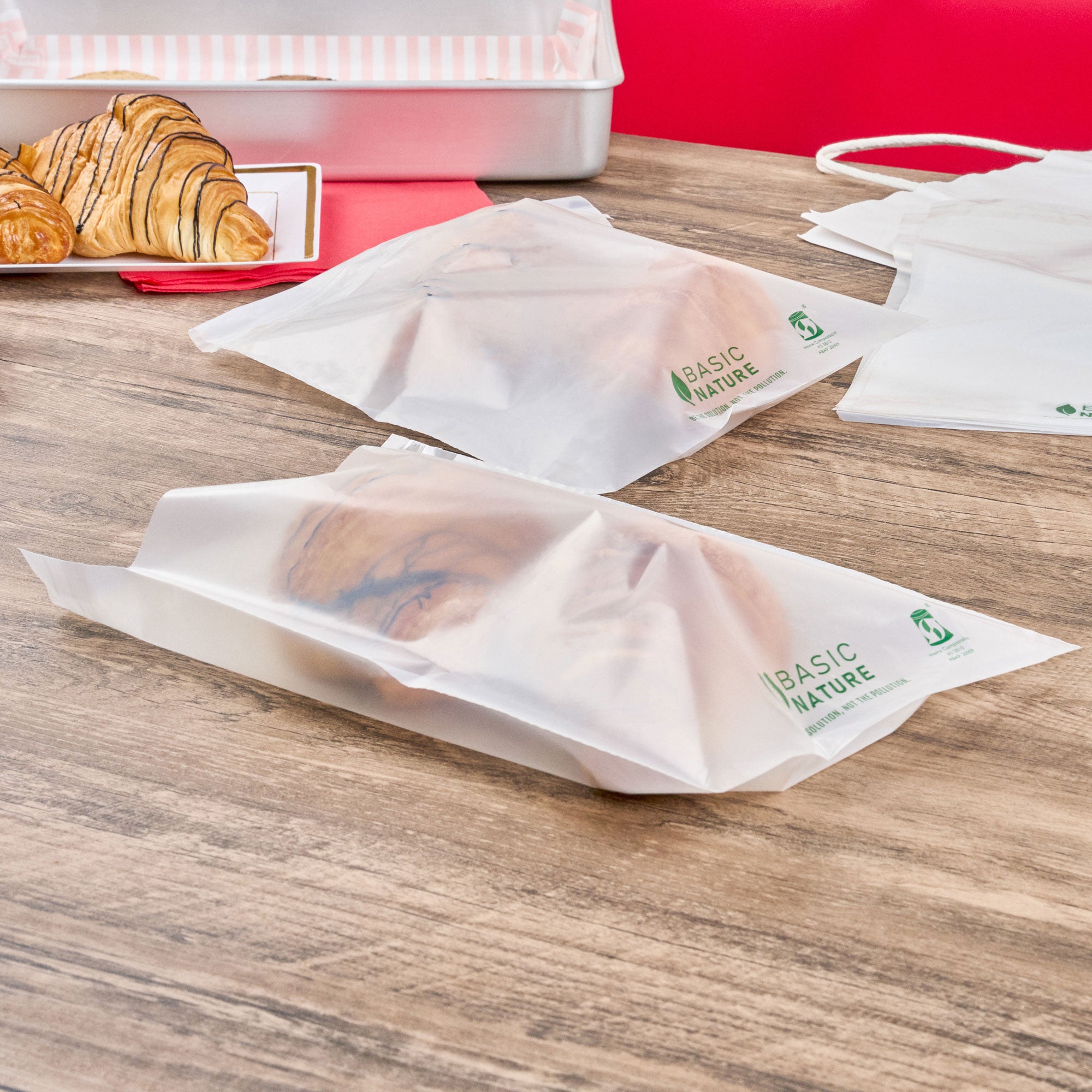 Eco-Friendly Translucent PLA/PBAT Self-Sealing Compostable Bags - 10