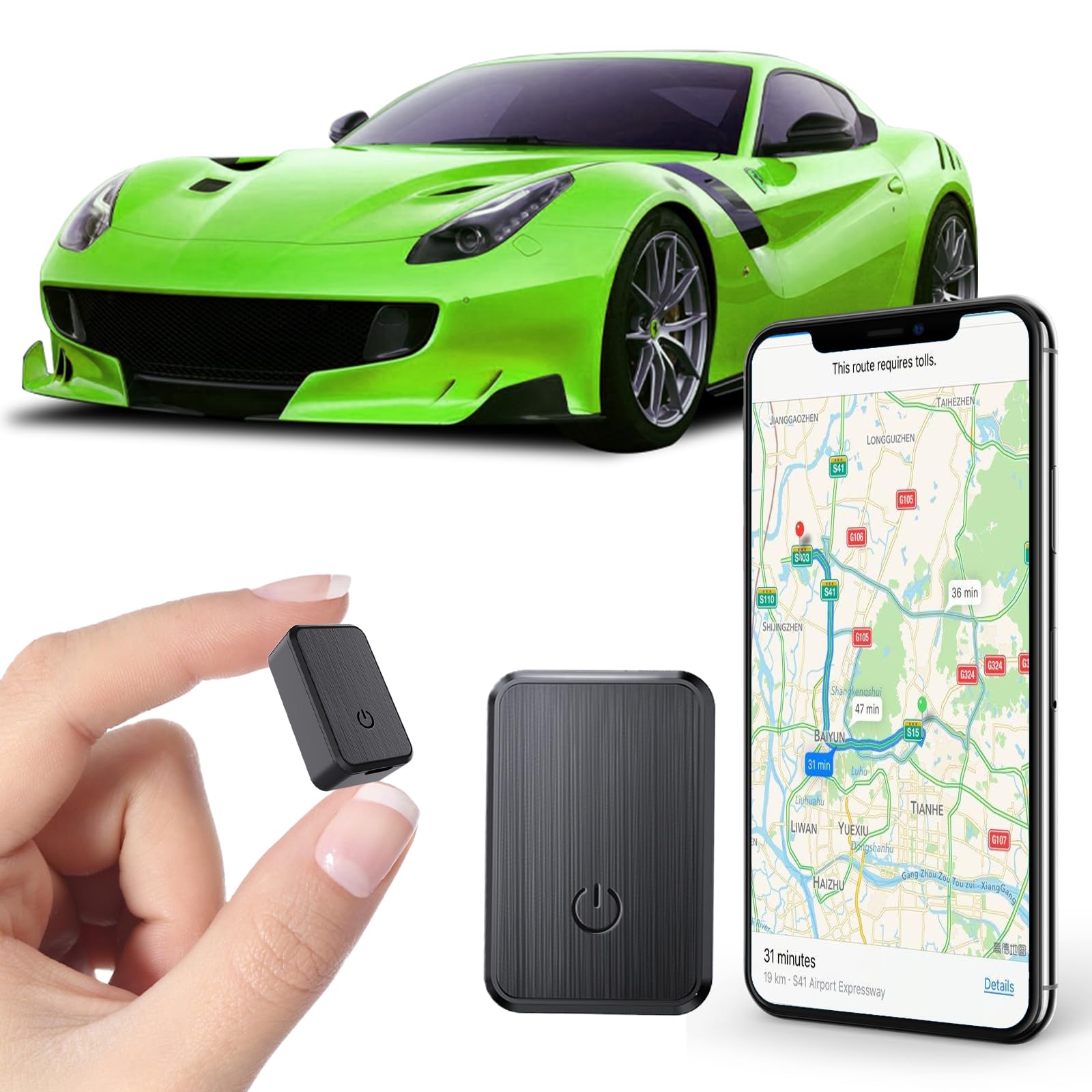 Mini GPS Tracker for Vehicles - Portable Real-Time Magnetic Car Tracking Device with Global Coverage | Location Tracker for Kids, Dogs, Trucks & Personal Use | Perfect for Anti-Theft, Pet Safety & Fleet Management