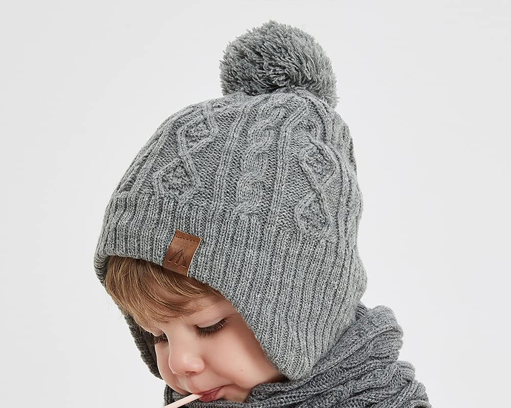 Moon Kitty Baby Boys Hats - Soft Fleece Winter Beanie for Toddlers & Kids - Warm Winter Hat for Boys 1-5 Years - Perfect for Snow Play, Outdoor Activities & Cold Weather Protection