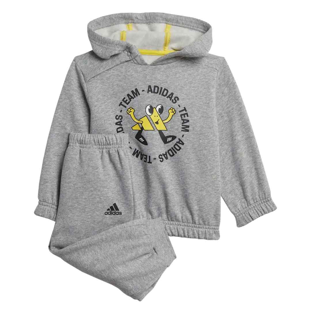 Adidas Kids' (Infant) Oversized Fleece Hoodie & Jogger Set (HM8948) - Cozy Winter Outfit for Toddlers, Playdates & Family Photos