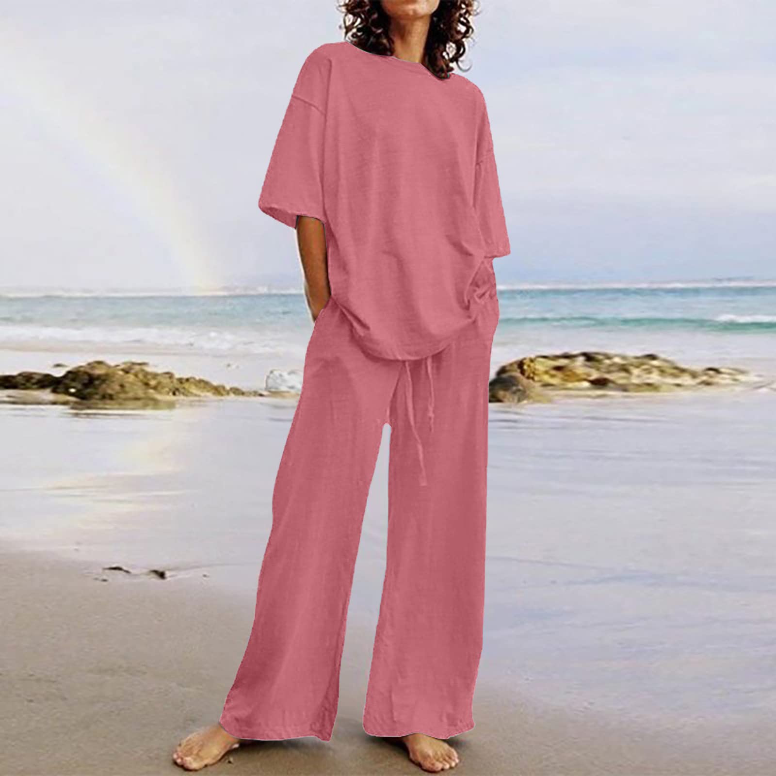2024 Women's Quilted Lounge Set - 2 Piece Cozy Outfit for Fall & Winter | Soft Holiday Pajamas, Christmas Sweatsuit & Airport Travel Clothes | Perfect for Home Relaxation, Gift Giving & Vacation Comfort