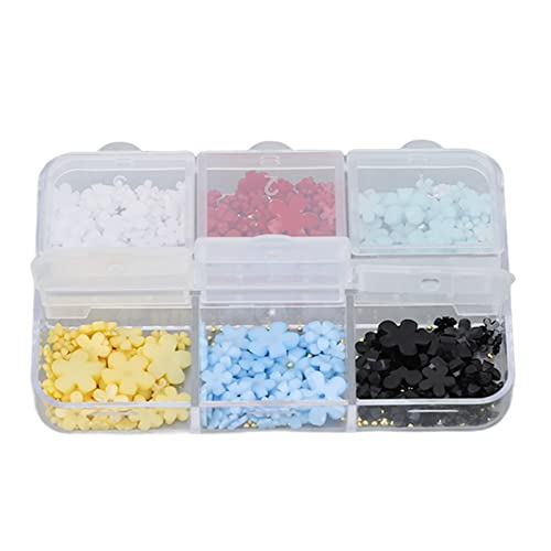 3D Floral Nail Art Decorations - 6 Color Resin Flower Nail Accessories Kit with 5-Petal Designs for Women & Girls | Perfect for DIY Manicures, Bridal Nails, and Special Occasion Nail Art
