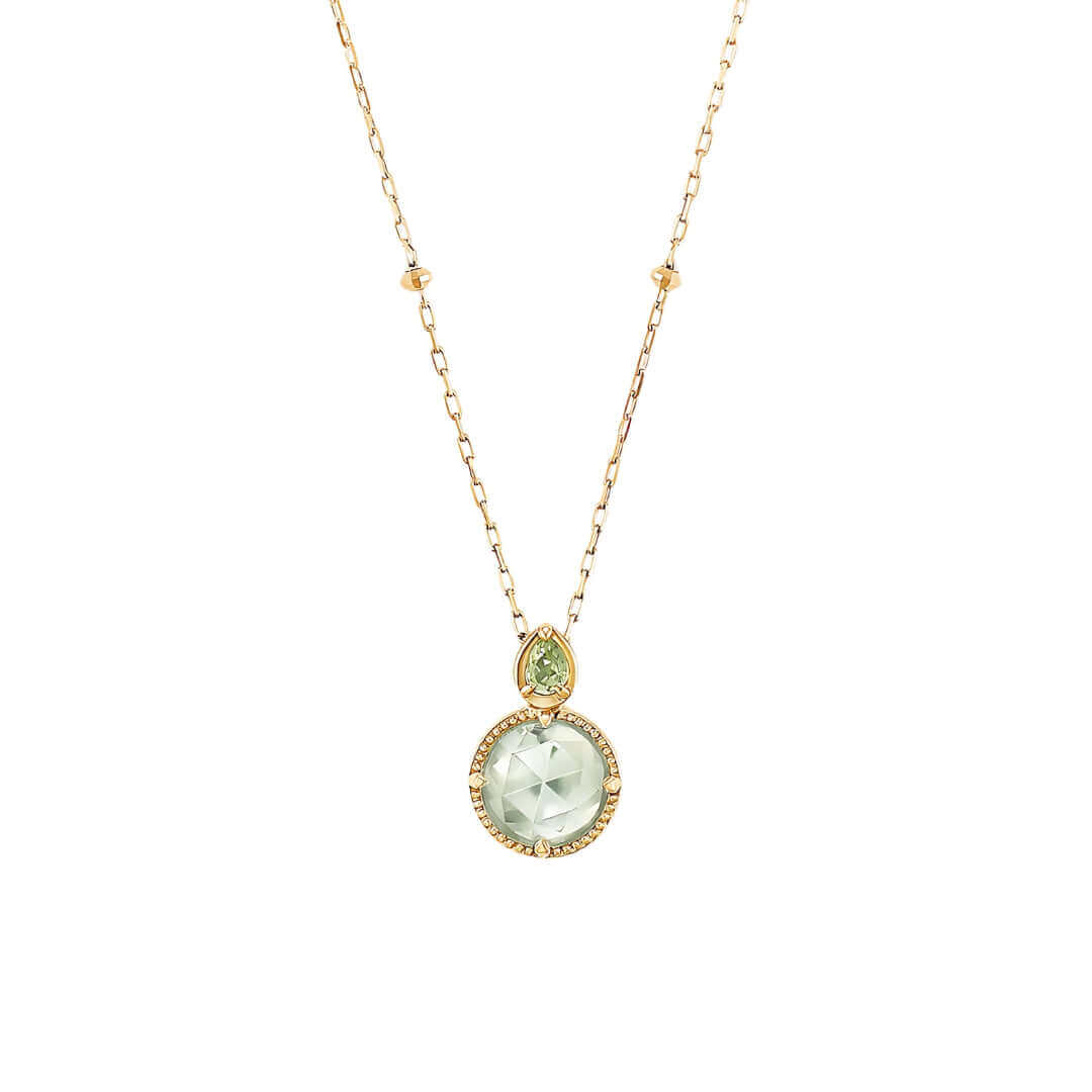 Faceted Peridot and Amethyst Green Gemstone Necklace for Women | Elegant Handmade Jewelry Gift for Birthday, Anniversary & Special Occasions | TB2210A