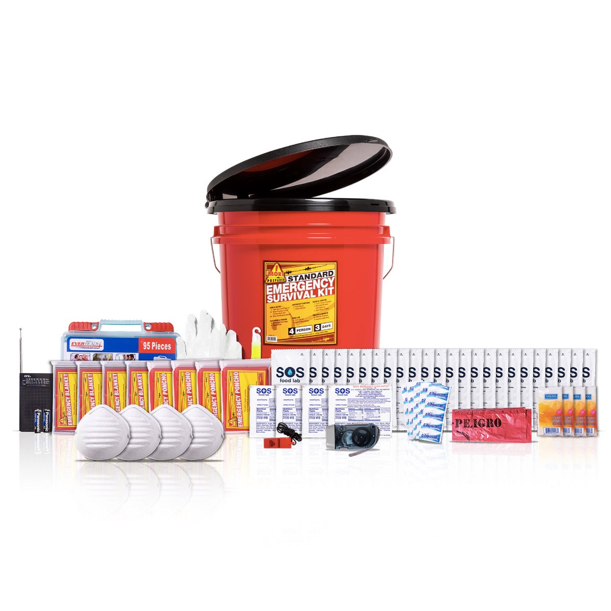 4-Person Emergency Survival Kit with Seat - 72-Hour Disaster Preparedness Supplies for Home, Camping & Outdoor Adventures