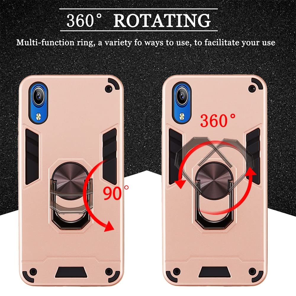 Ultra Slim Shockproof Phone Case for Vivo Y91c/Y93/Y91i/Y90 (India) - Military-Grade Protection with Magnetic Car Mount & Kickstand Holder - Durable Back Cover for Vivo Smartphones - Perfect for Driving, Work, and Everyday Use