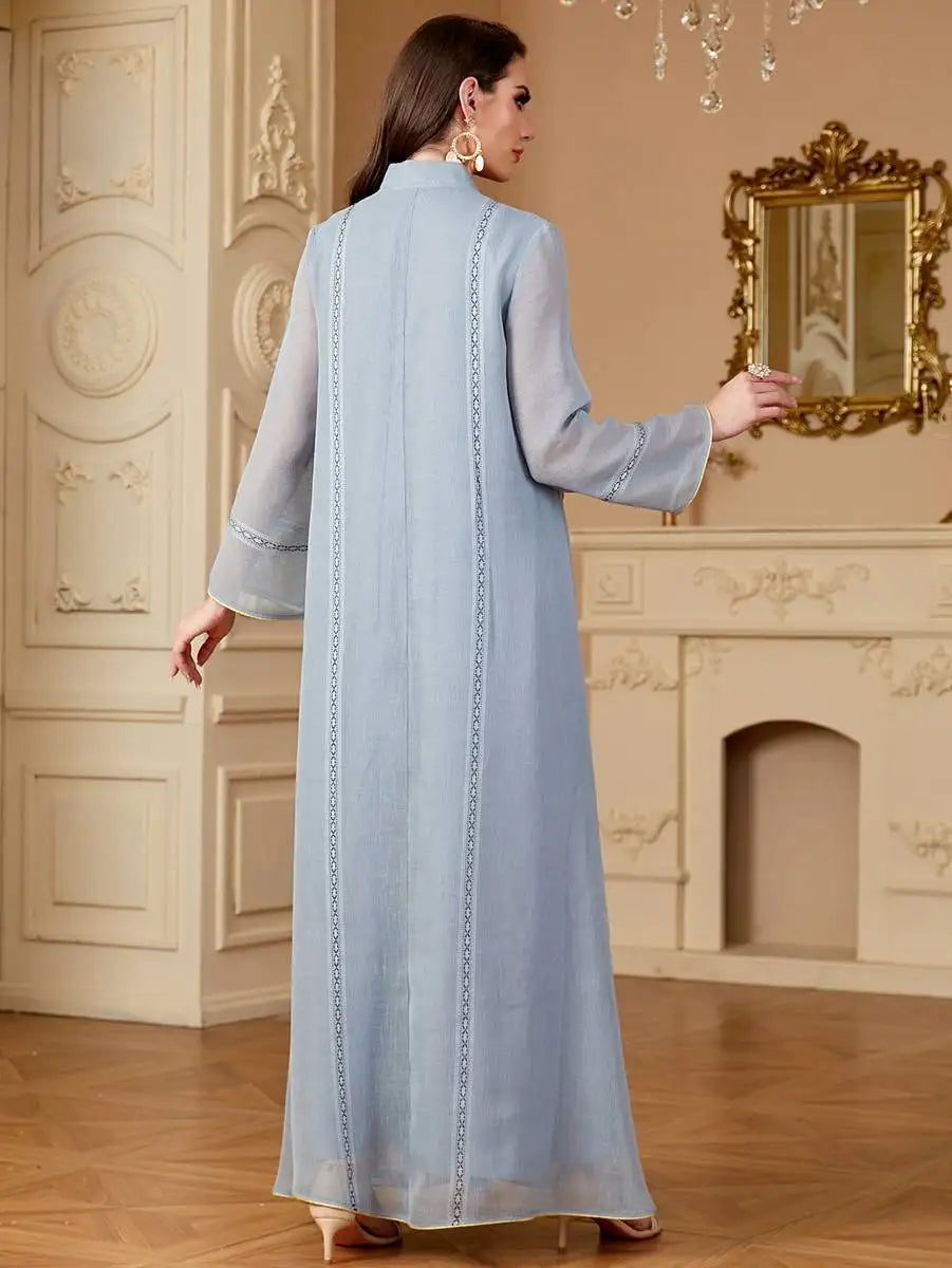 Elegant Eid Sequins Caftan Kaftan Jalabiya Dress for Women - Perfect for Party, Wedding & Special Occasions - Stylish Islamic Abaya for Festive Celebrations