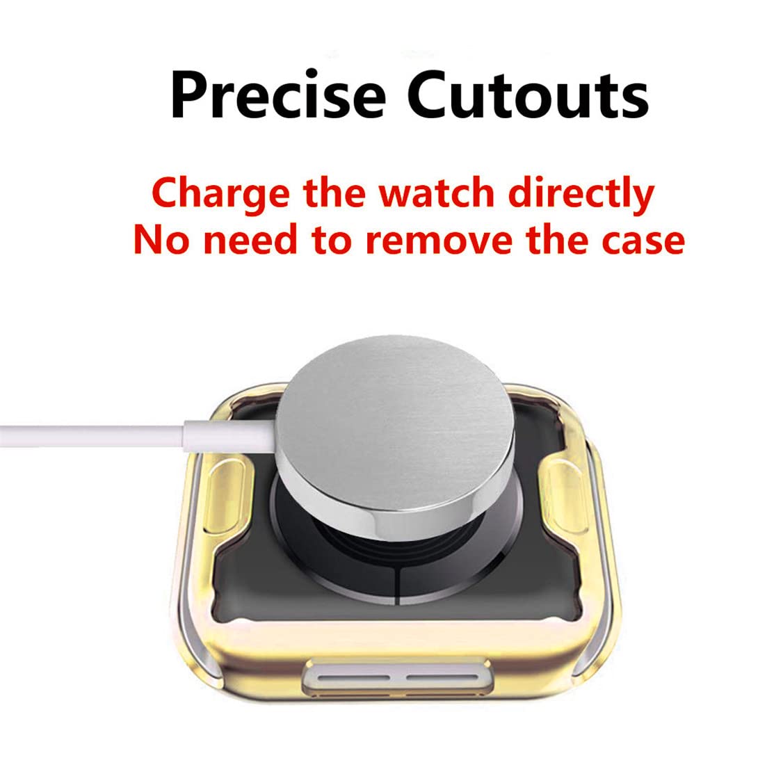 HANKN 4 Pack 41mm Case for Apple Watch Series 9/8/7 - Soft TPU Full Coverage Screen Protector with Shockproof Bumper (Clear/Silver/Gold/Black) - Perfect for Gym, Outdoor Sports & Daily Protection