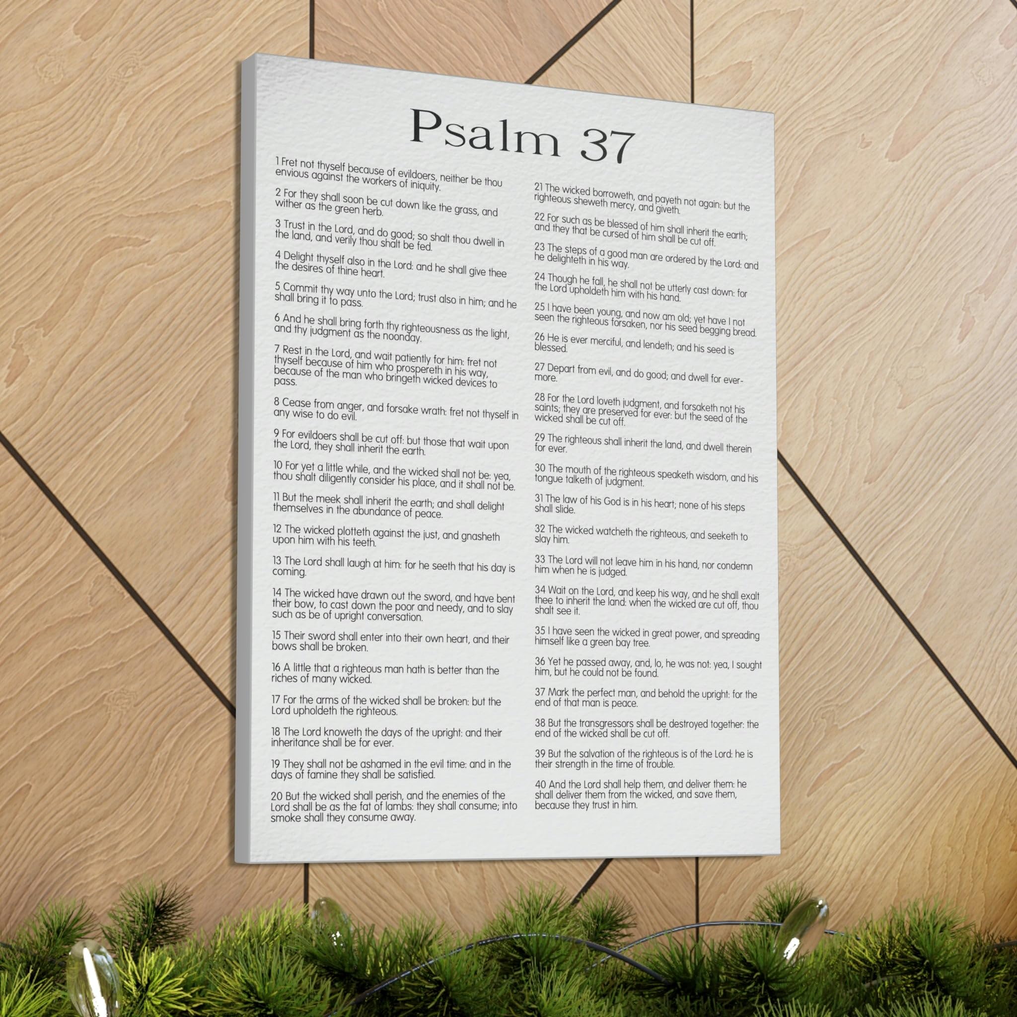 Bible Verse Canvas Art - Psalm 37 Delighting in His Righteousness - Christian Home Decor & Religious Gift for Weddings, Baptisms & Church Wall Decor