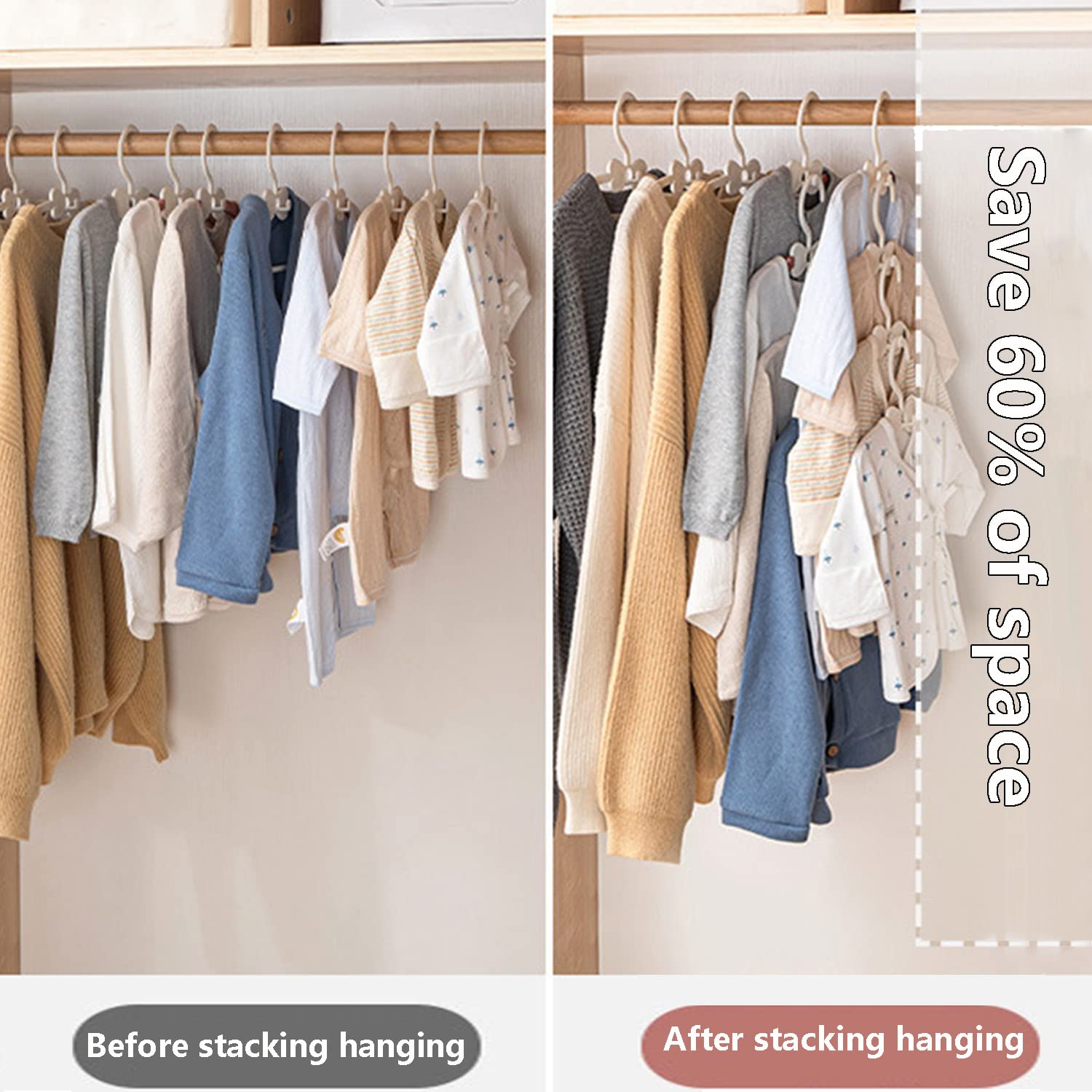 WJWSKI 20 Pack Adjustable Baby Clothes Hangers (11-14.5