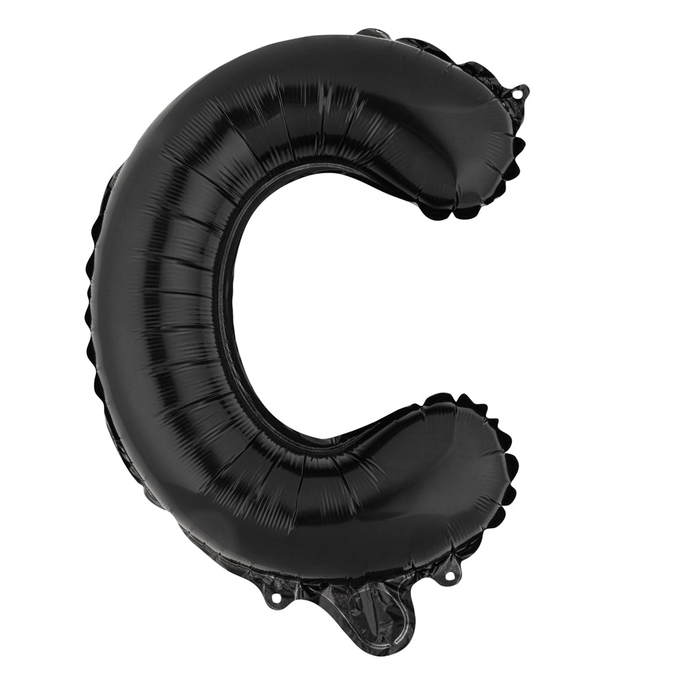 Balloonify Black Mylar Letter C Balloon - 16 Inch - 1 Count Box - Perfect for Birthday Parties, Baby Showers & Graduation Decorations