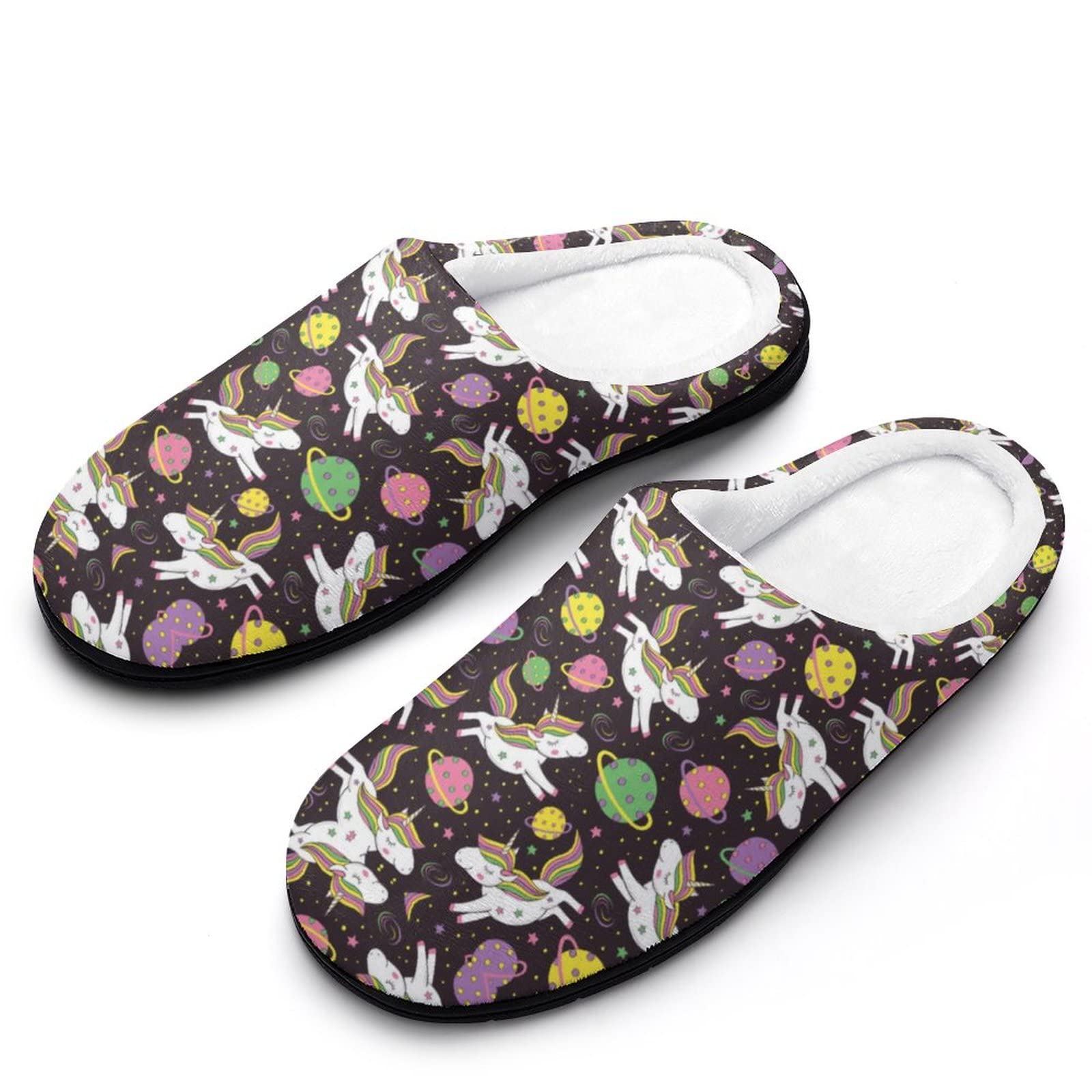Unicorn in Space Men's Cotton Slippers - Lightweight Anti-Skid House Shoes for Indoor & Outdoor Use - Perfect for Home, Spa, and Relaxation