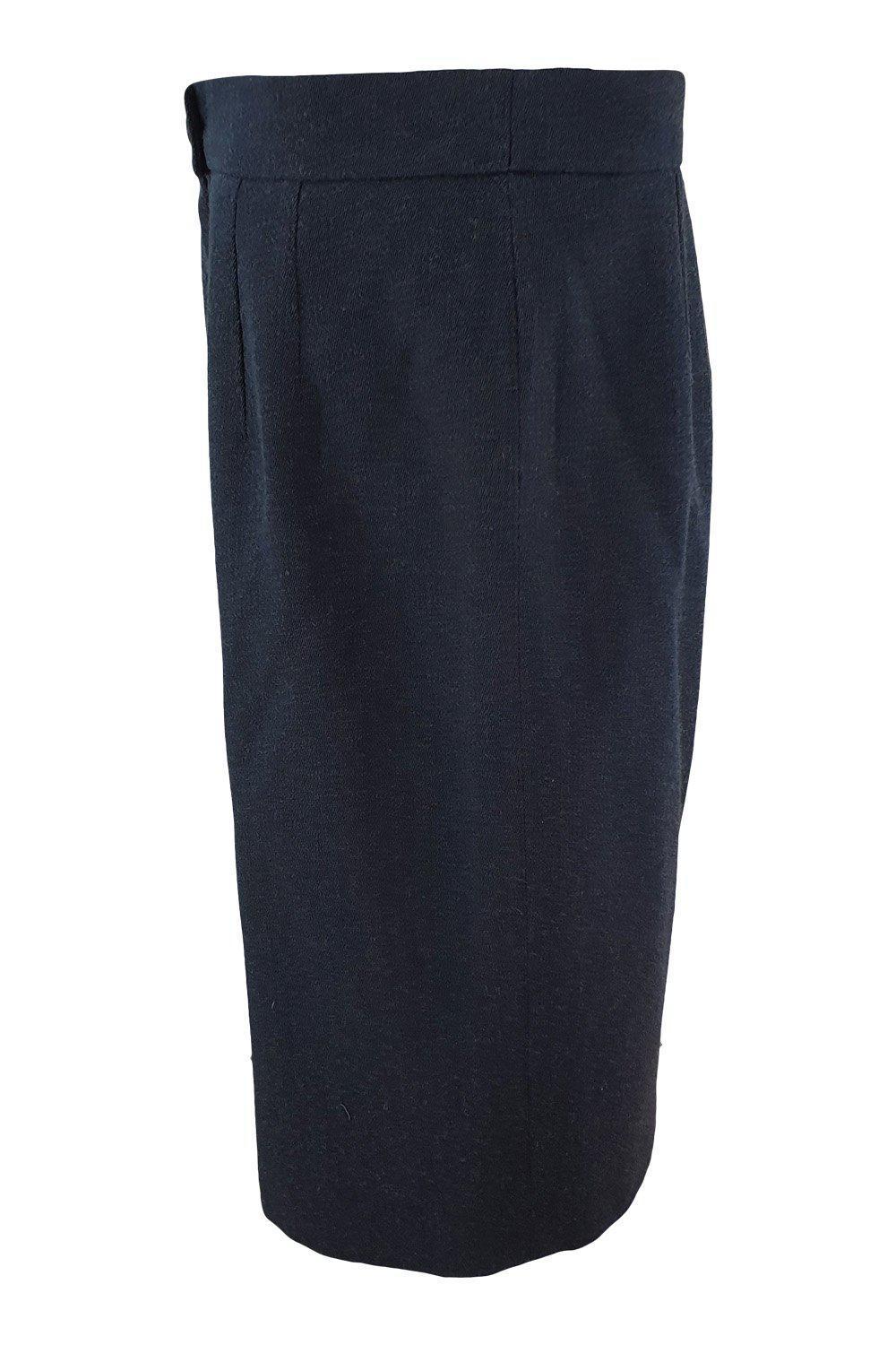 Vintage 1980s ESCADA Grey Wool Pencil Skirt - Knee Length Women's Size 40 | Retro Office Wear & Classic Party Outfit