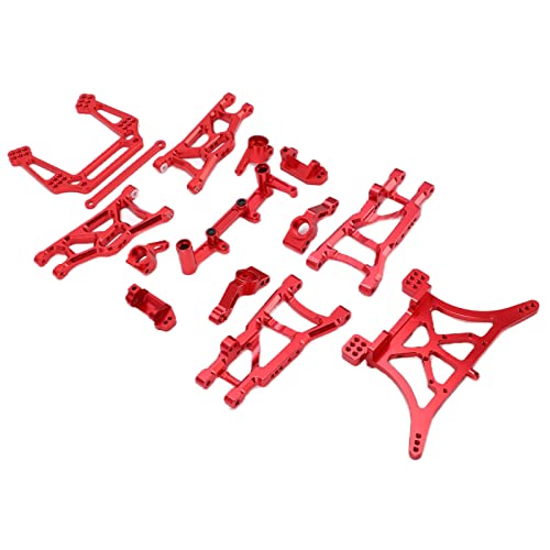 High-Performance RC Front Rear Suspension Arm Kit - 1/10 Scale Aluminum Alloy Upgrade Parts for TRAXXAS Slash 2WD RC Car (Red) - Perfect for Off-Road Racing, Bashing & Drifting