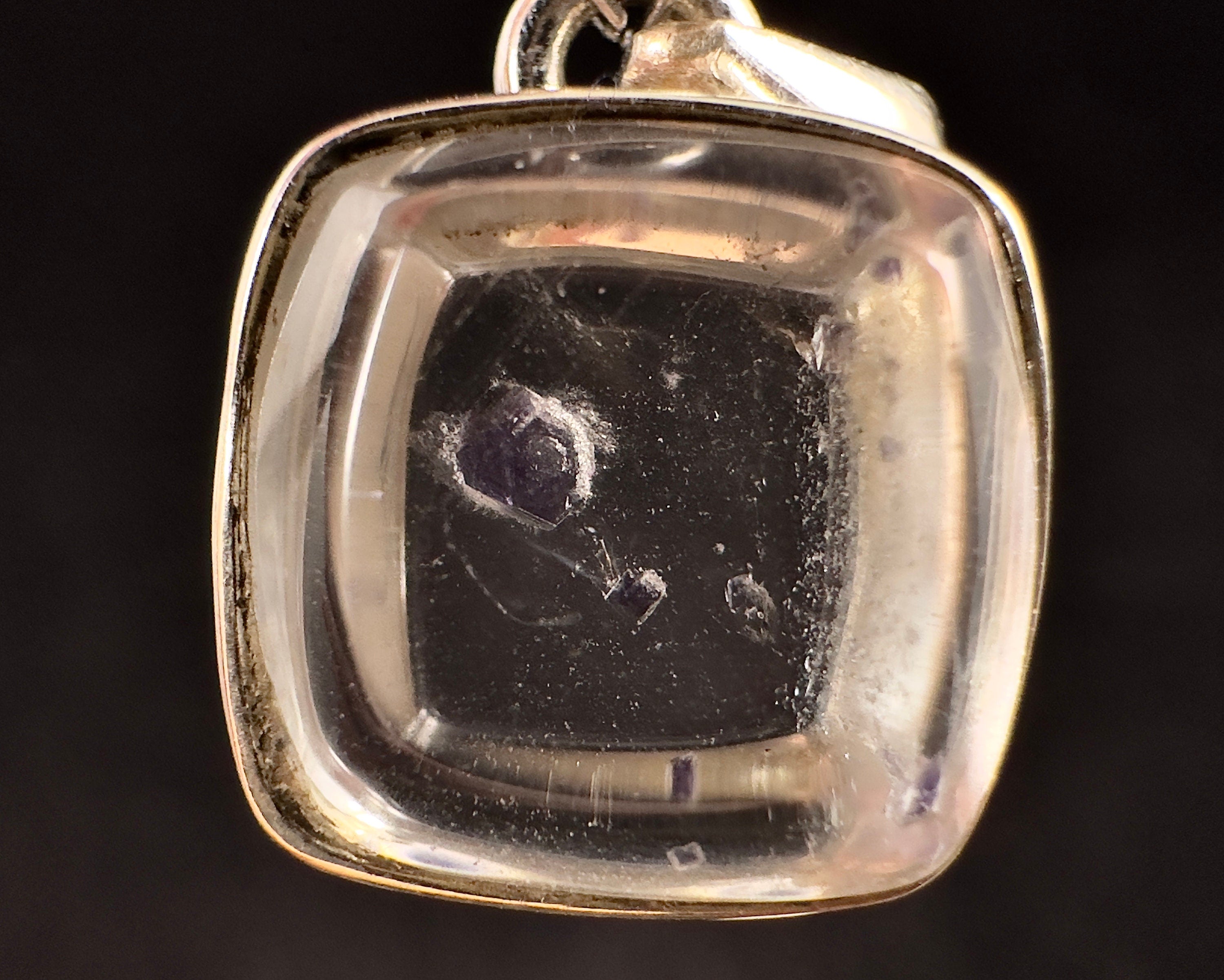Natural Fluorite in Quartz Crystal Pendant Necklace - 925 Sterling Silver Fine Jewelry | Healing Stones for Chakra Balancing & Energy Work | Perfect for Meditation, Yoga & Spiritual Gifts