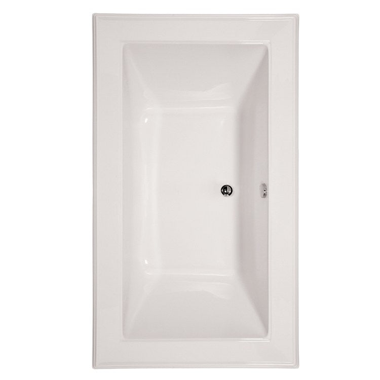 White Rectangle 8-Jet Acrylic Air Tub - 72 x 42 x 22 Inch Designer Collection Angel Drop-In Bathtub for Luxury Spa & Bathroom Relaxation