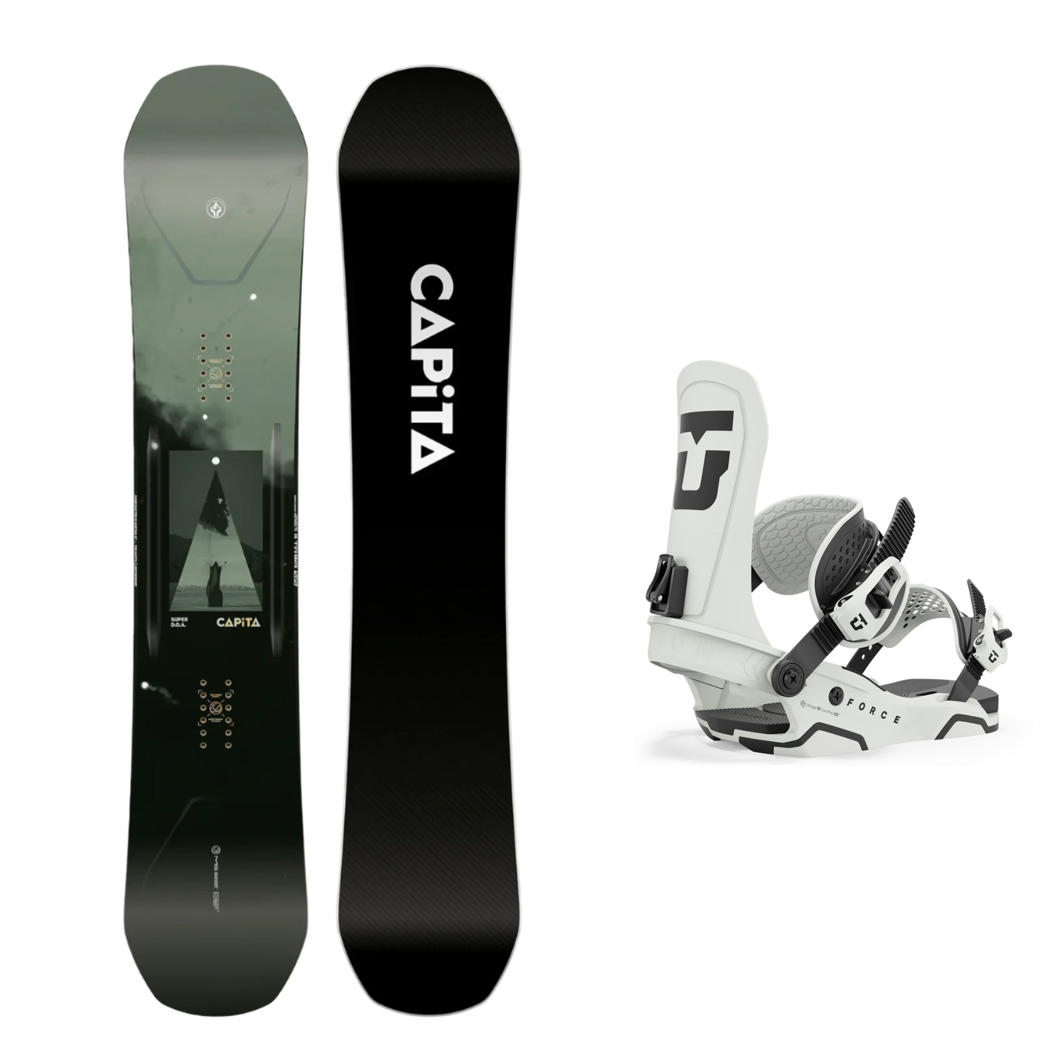 CAPiTA Super D.O.A Snowboard with Union Force Bindings 2025 - All-Mountain Freestyle Snowboard for Men & Women | Perfect for Park, Powder & Backcountry Riding