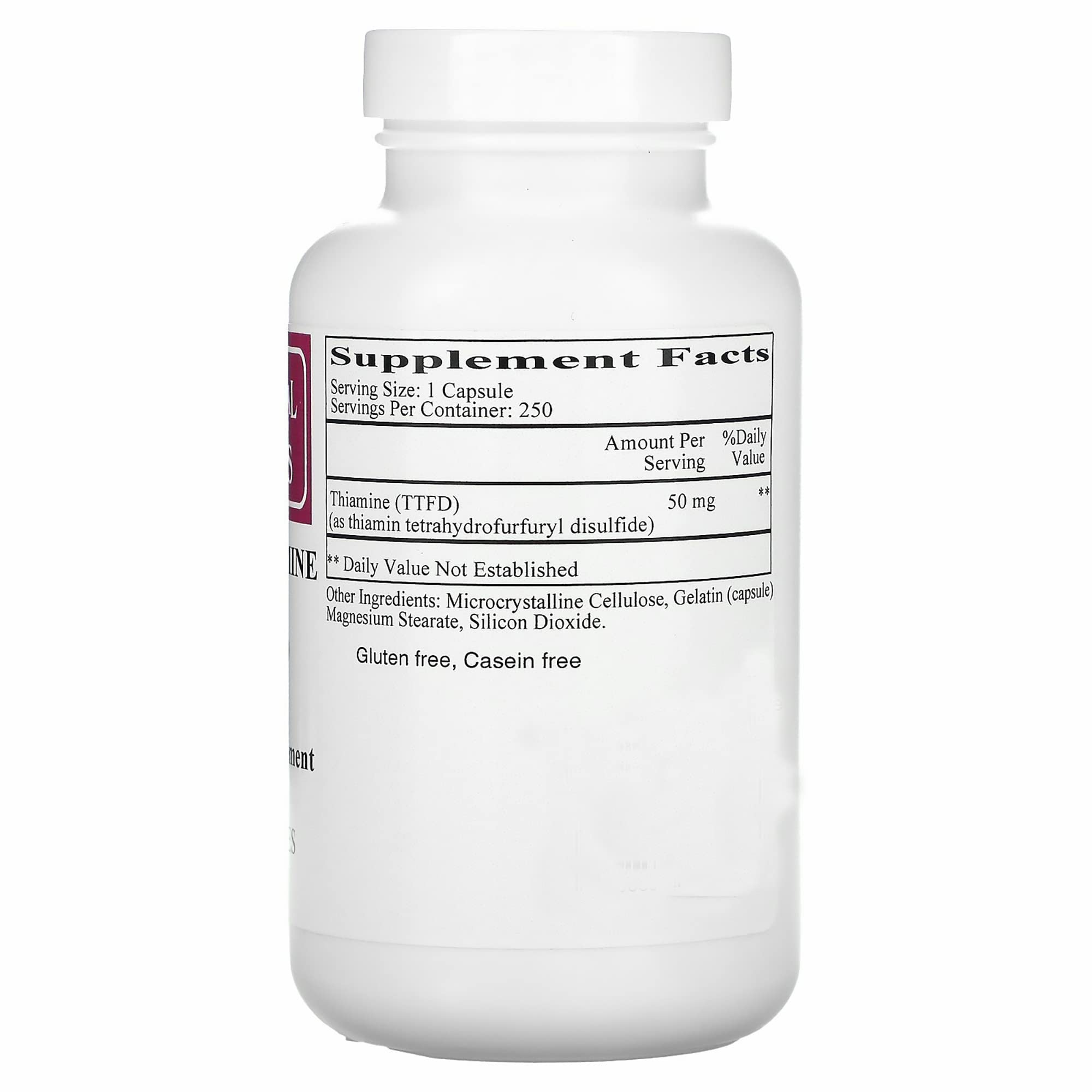Ecological Formulas All Thiamine Vitamin B1 50mg - 500 Capsules (2 x 250) for Energy Support & Nervous System Health | Vegan & Non-GMO Supplement for Adults