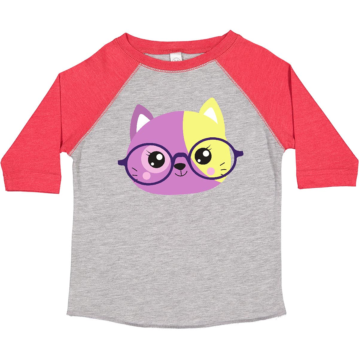 Inktastic Hipster Cat with Glasses - Cute Kitten Graphic Toddler T-Shirt for Boys & Girls | Perfect for Playdates, Daycare & Casual Outings