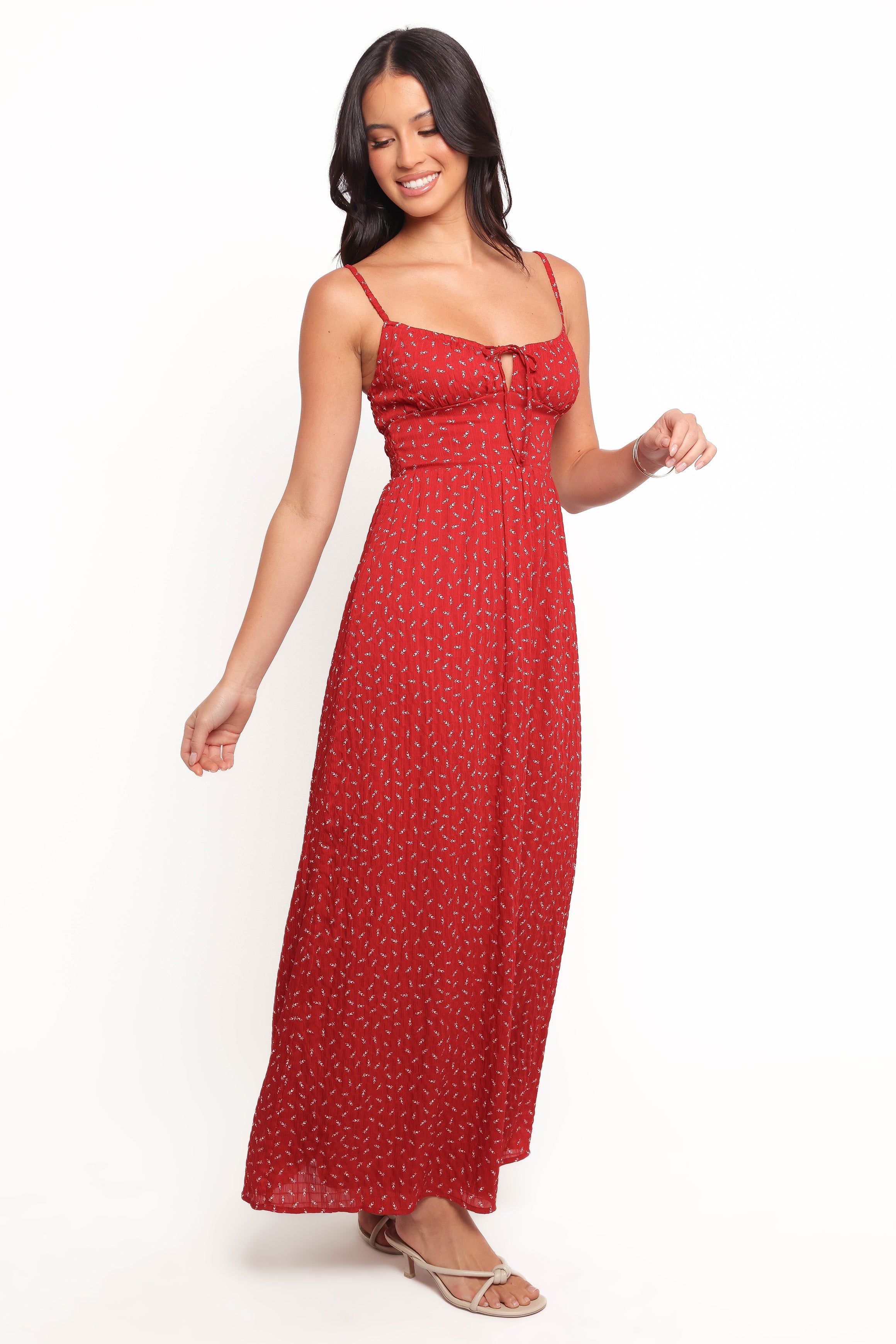 Ariadne Midi Dress - Flowy Red Summer Dress for Women | Perfect for Beach Vacations, Date Nights & Outdoor Parties