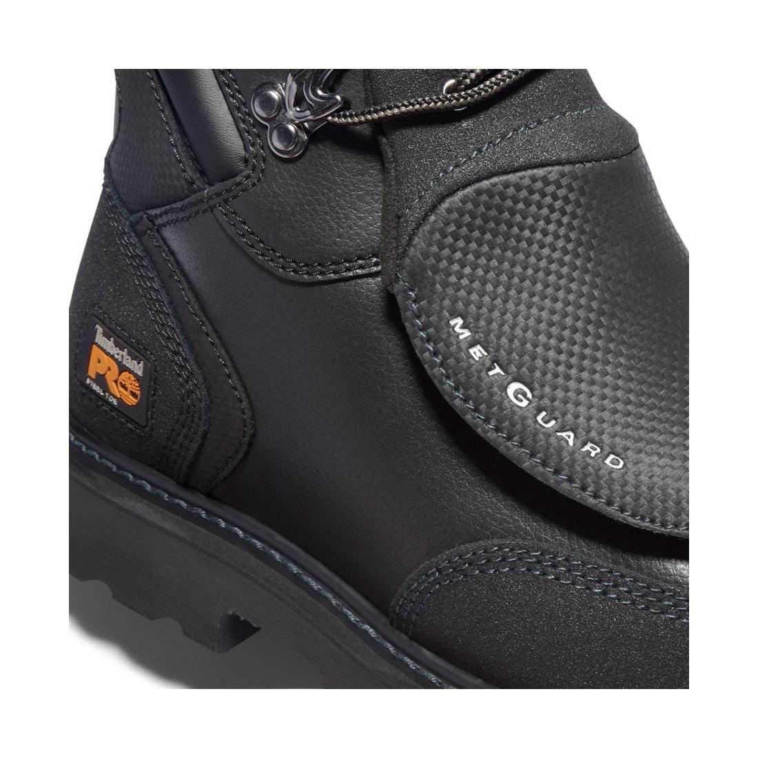 6 Inch Steel Toe Work Boots for Men - Black External Met Guard Safety Shoes | Heavy Duty Construction, Warehouse & Industrial Work Boots for Workplace Protection