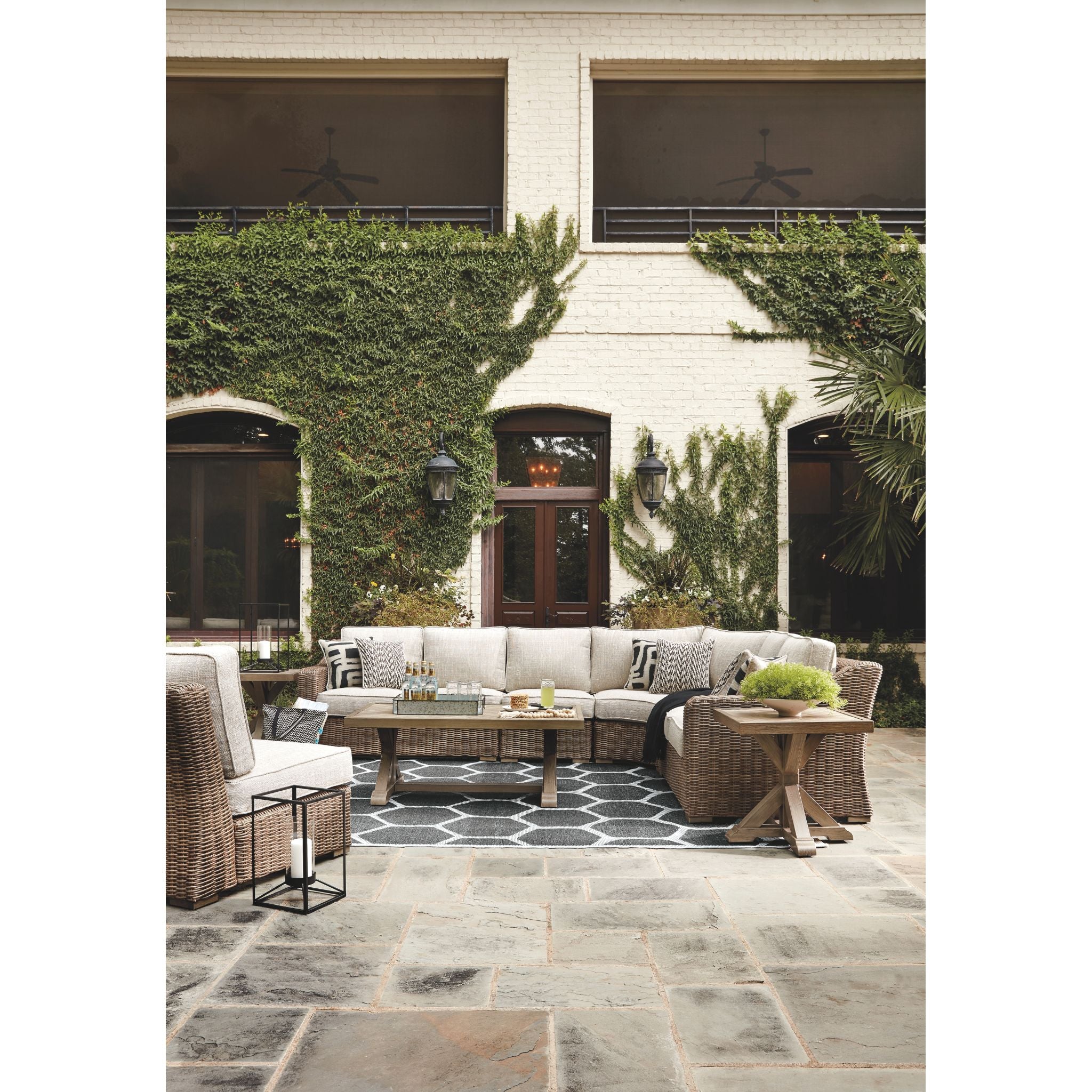 Beachcroft 5-Piece Outdoor Modular Sectional Sofa Set - Waterproof Patio Furniture for Backyard, Poolside & Garden Lounge (Gray) | Perfect for Entertaining & Relaxing Outdoors