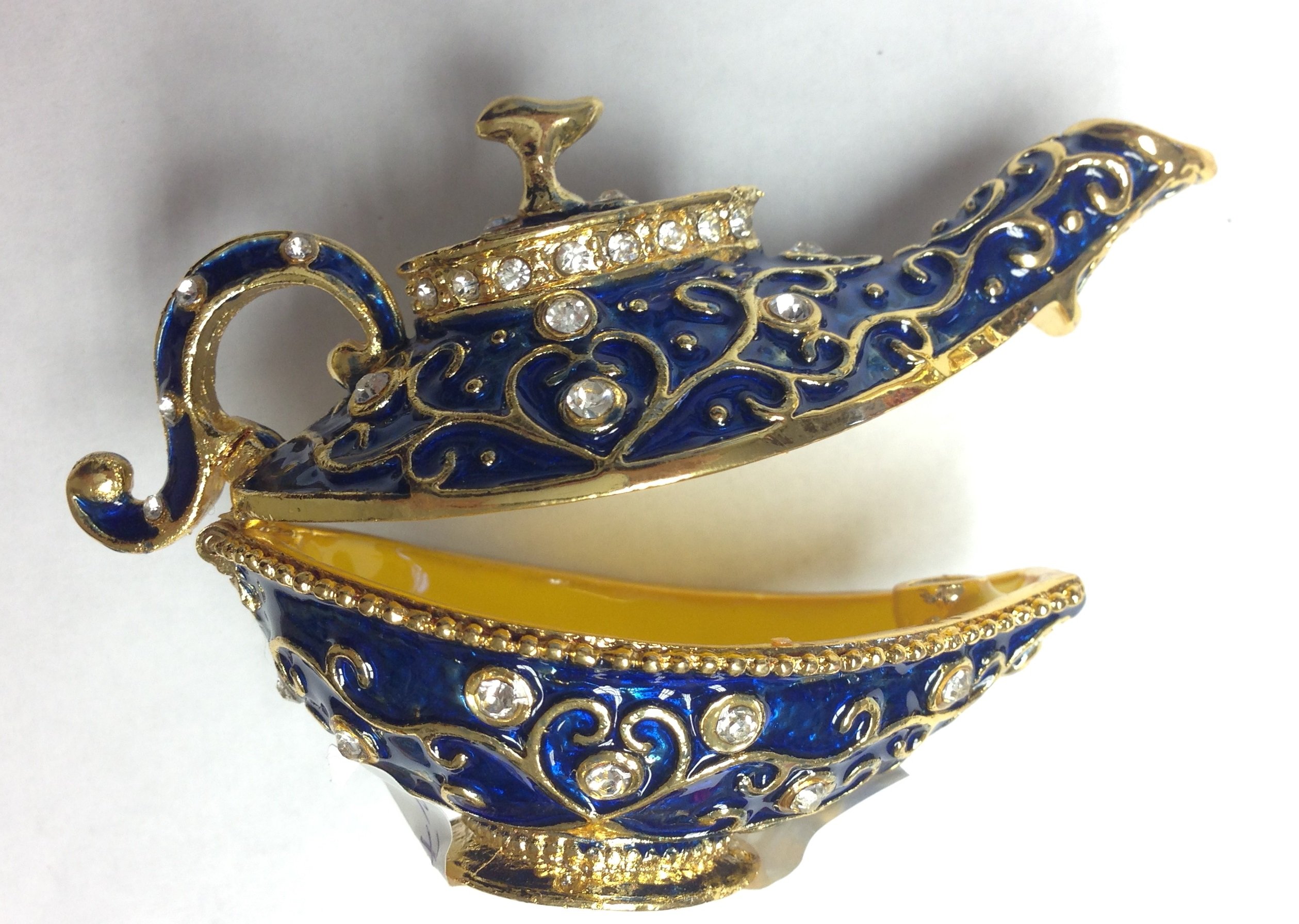 Blue Genie Jewelry Box - Bejeweled Trinket Storage for Home Decor